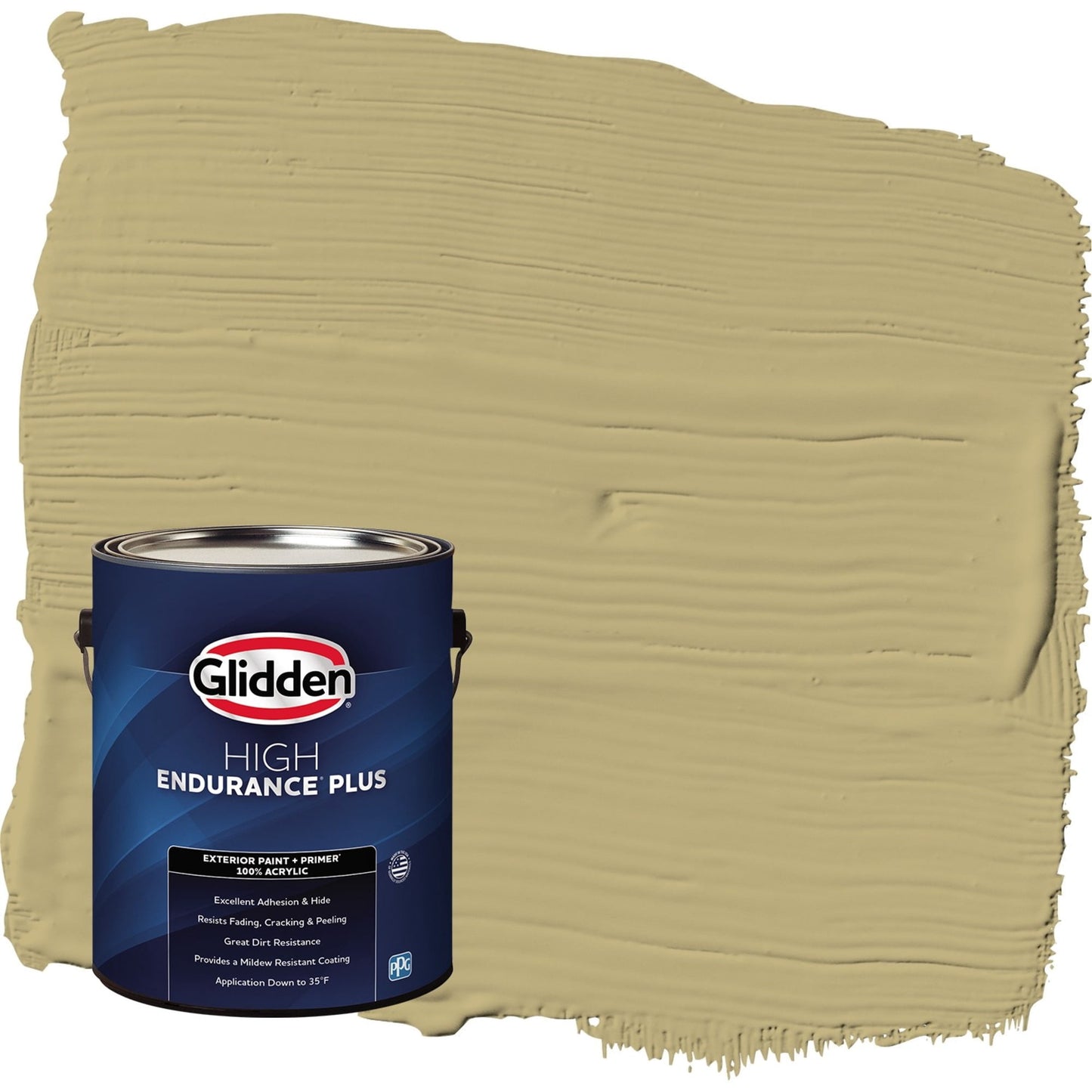 Glidden HEP Nettle / Green Flat Exterior Paint with Primer, 1 Gallon
