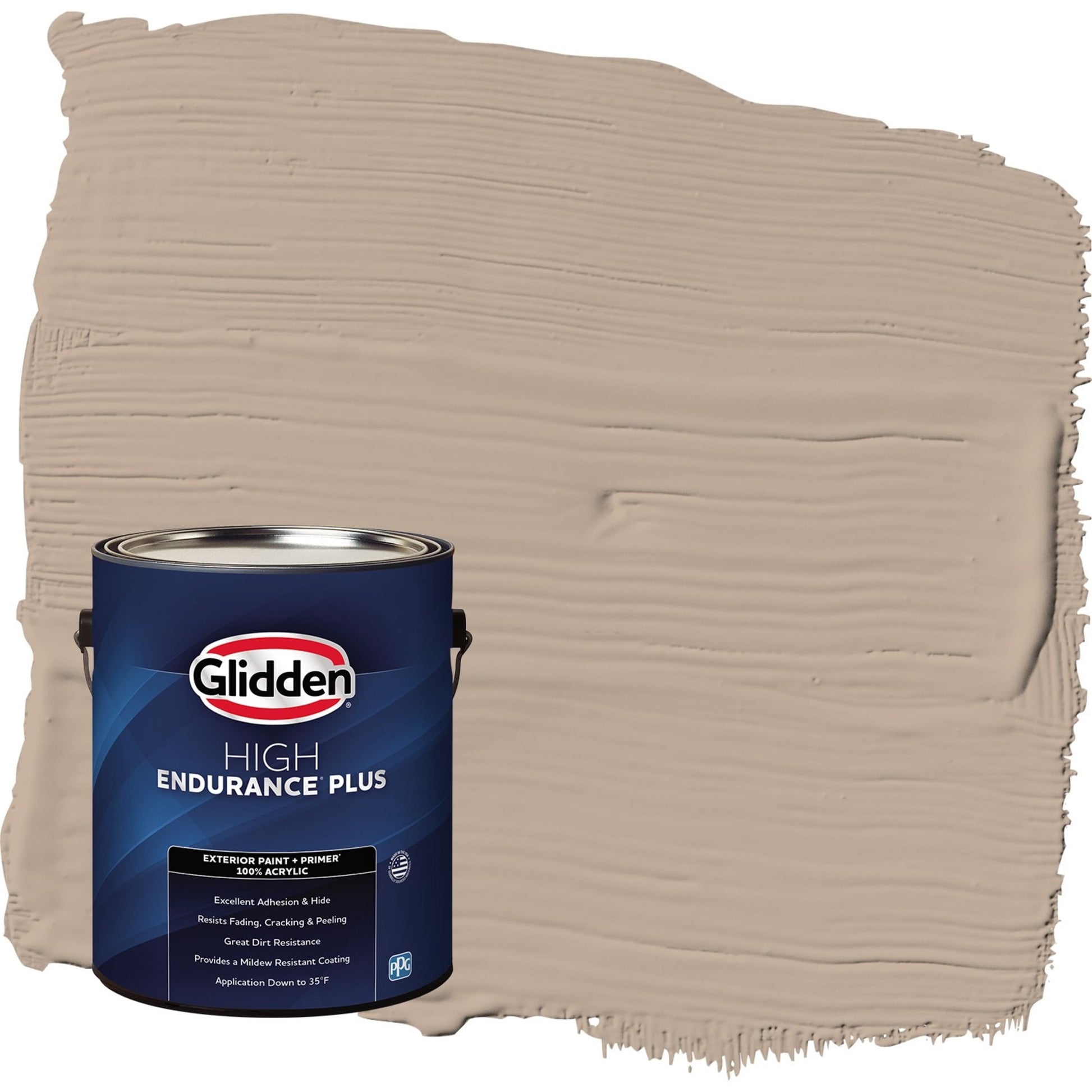 Glidden HEP Notorious / Brown Semi-Gloss Exterior Paint with Primer, 1 Gallon