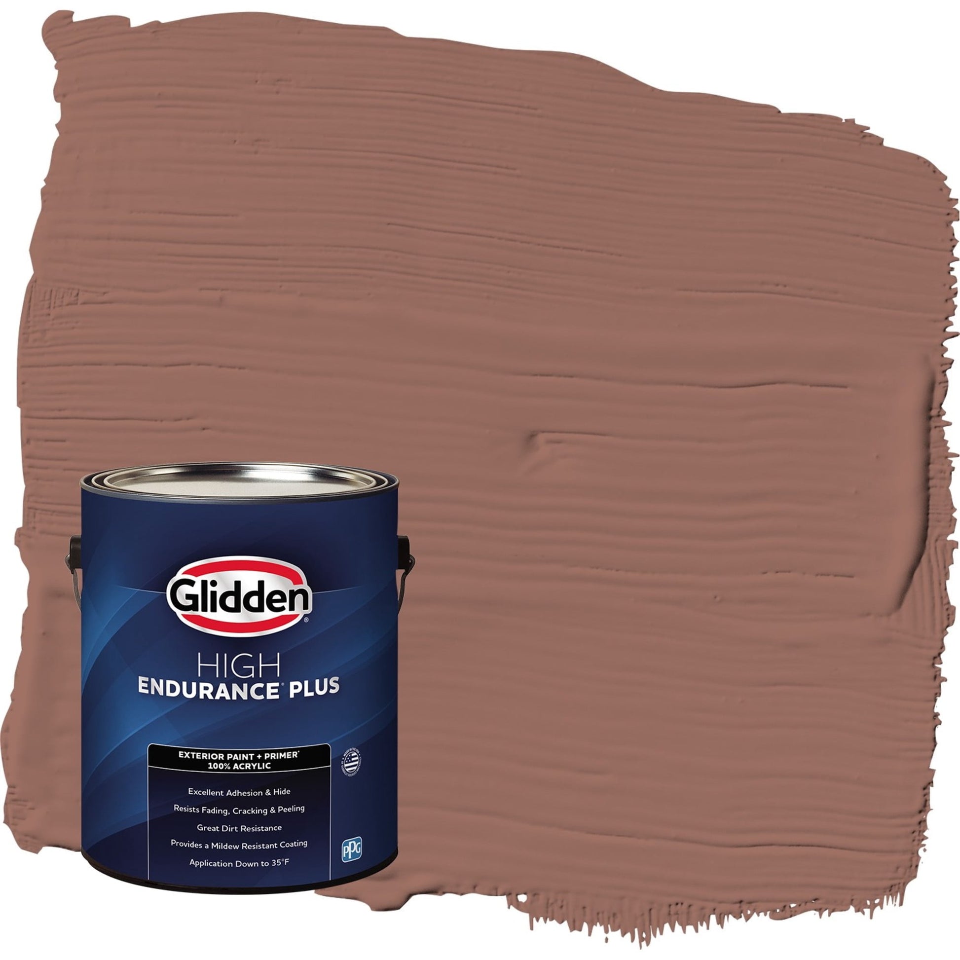 Glidden HEP Safari Brown / Brown Flat Exterior Paint with Primer, 1 Gallon