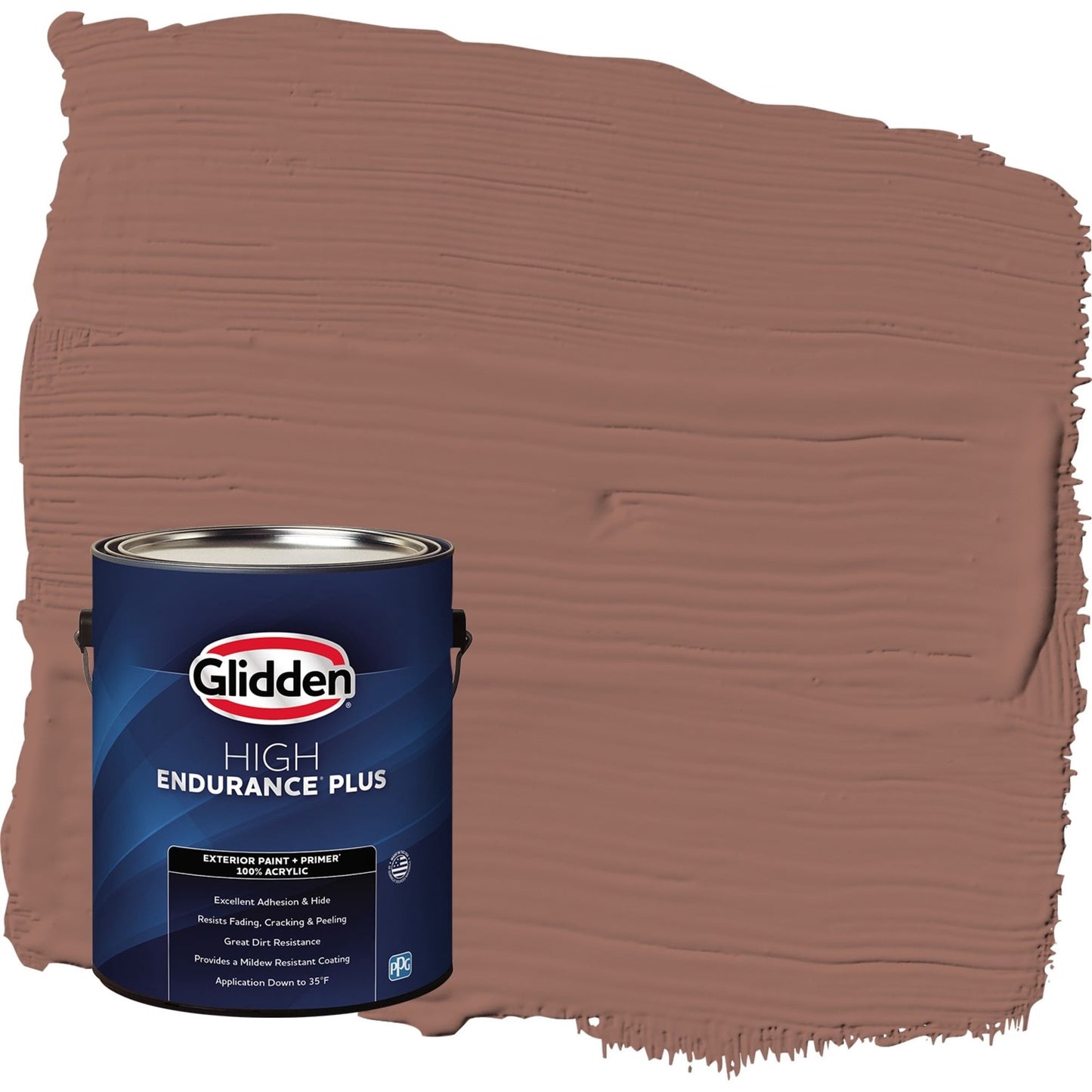 Glidden HEP Safari Brown / Brown Semi-Gloss Exterior Paint with Primer, 1 Gallon