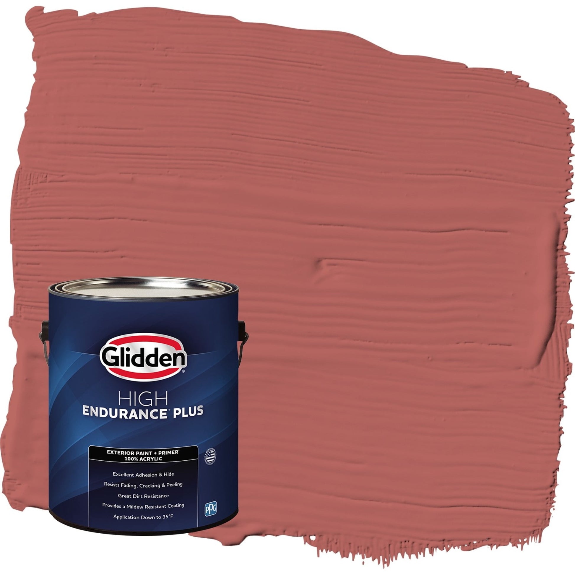 Glidden HEP Sienna Red / Red Flat Exterior Paint with Primer, 1 Gallon