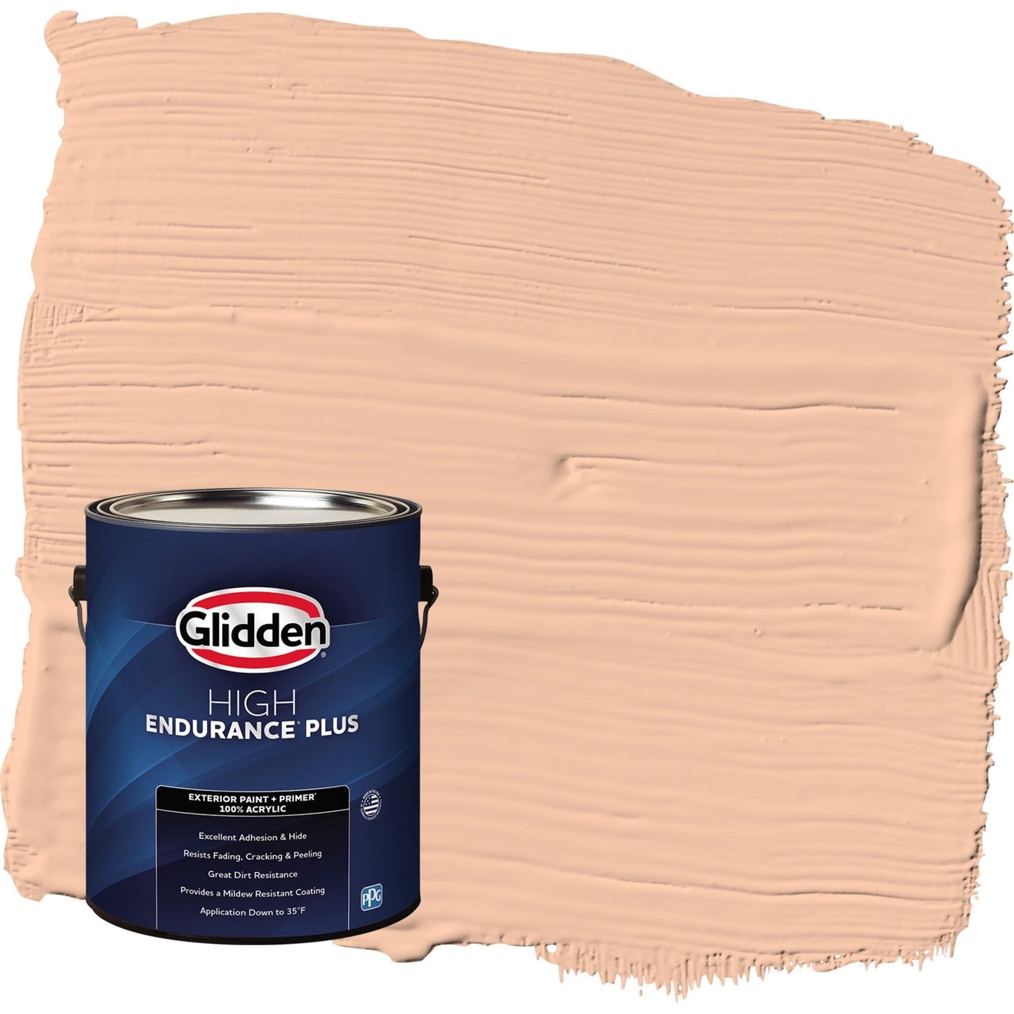 Glidden HEP Siesta / Orange Flat Exterior Paint with Primer, 1 Gallon