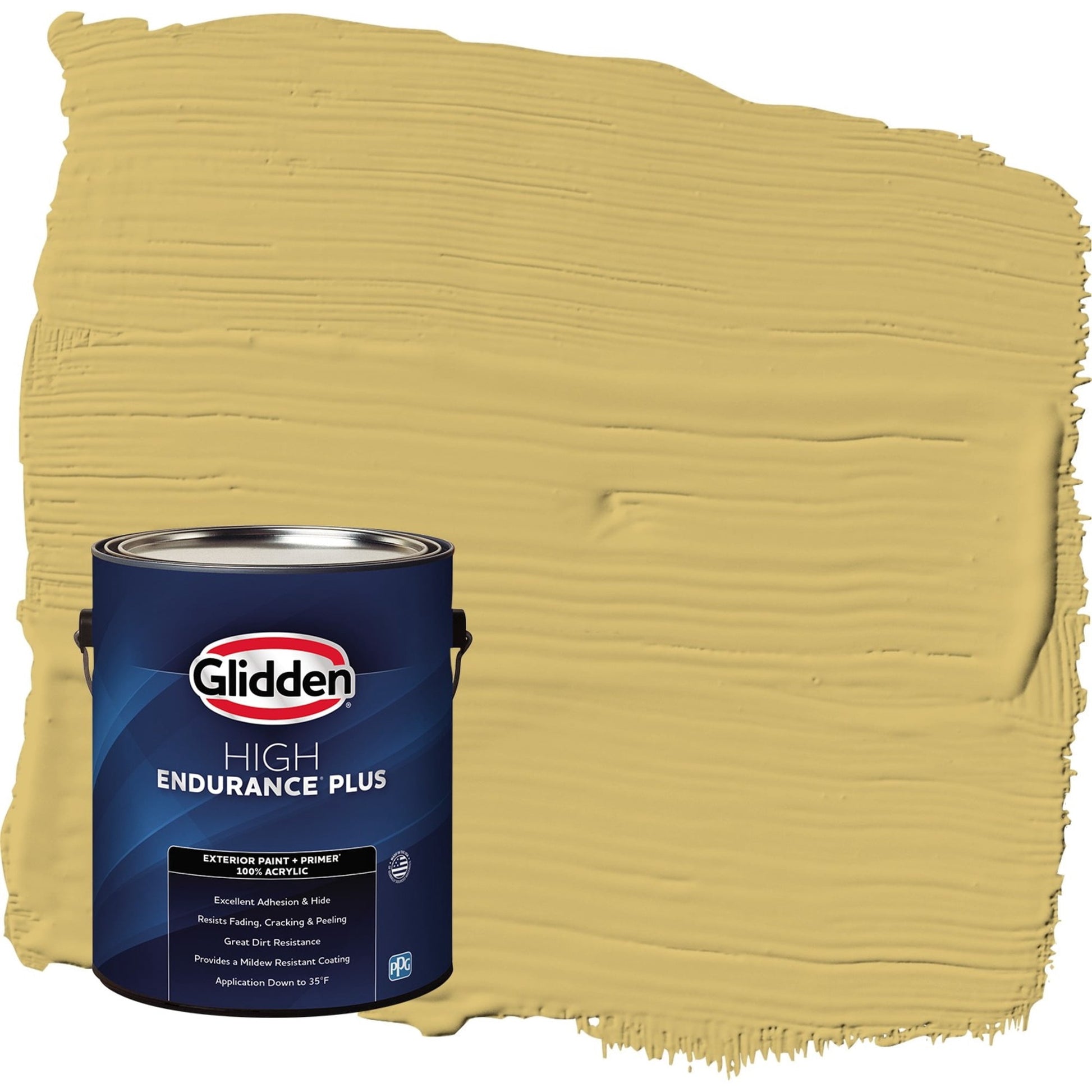 Glidden HEP Spicy Mustard / Yellow Semi-Gloss Exterior Paint with Primer, 1 Gallon