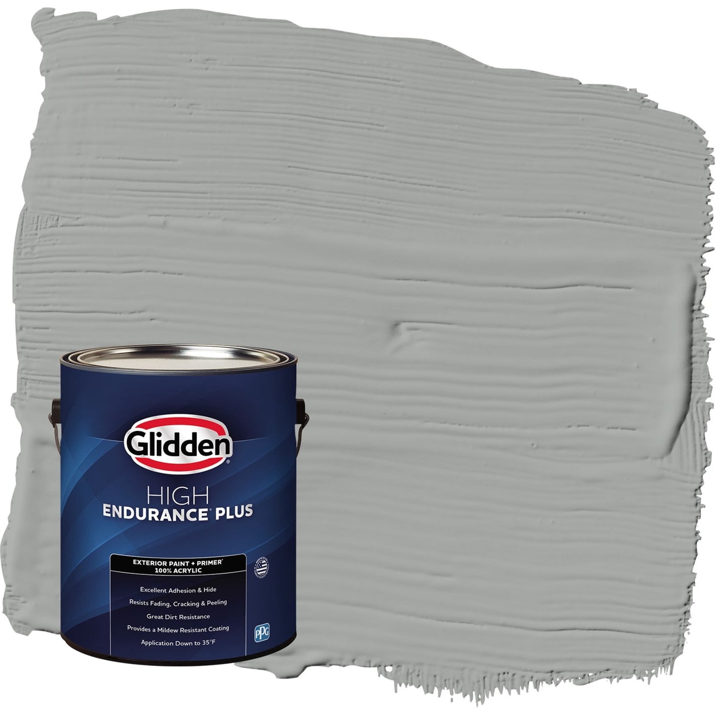 Glidden HEP Stepping Stone / Gray Satin Exterior Paint with Primer, 1 Gallon