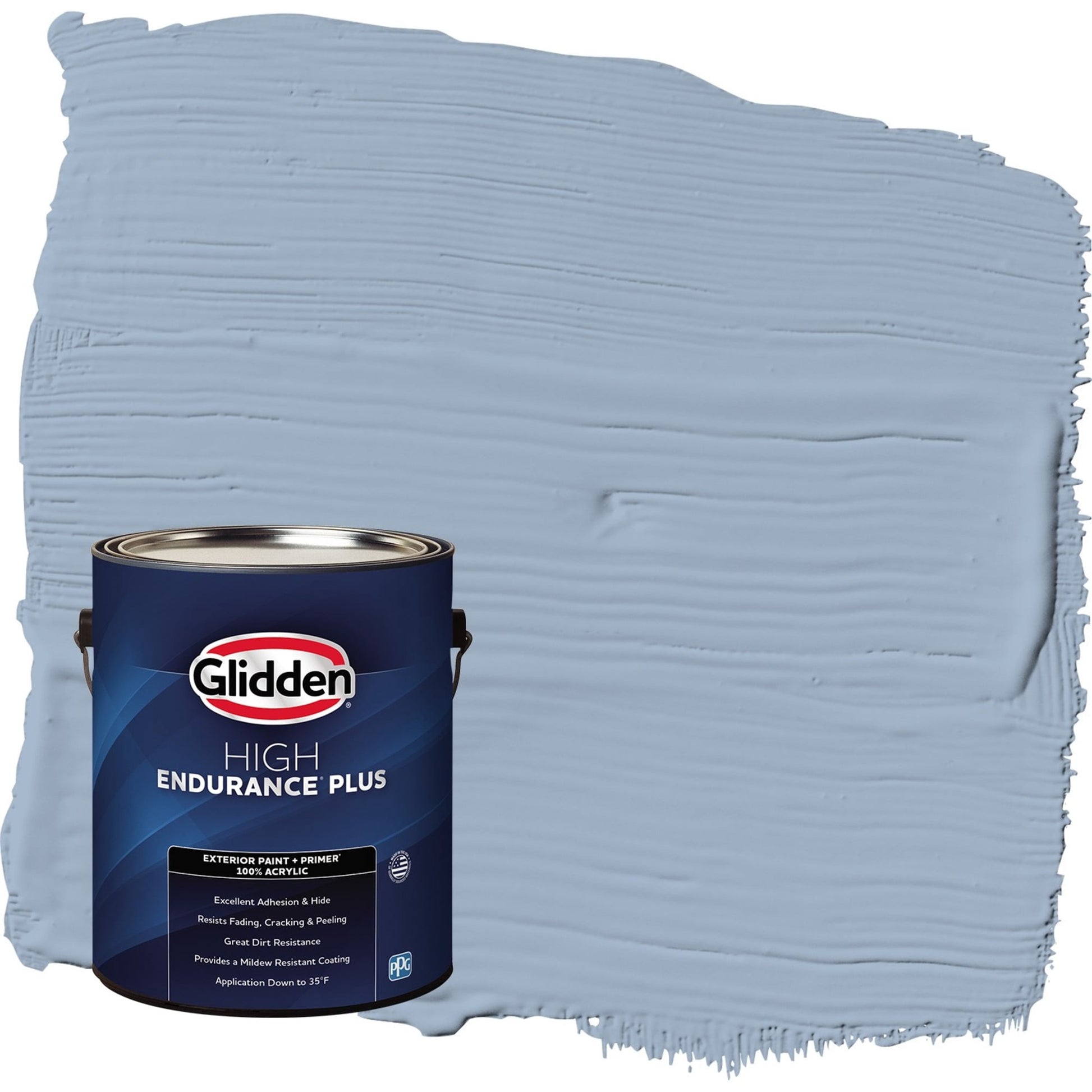 Glidden HEP Sterling Silver / Blue Flat Exterior Paint with Primer, 1 Gallon