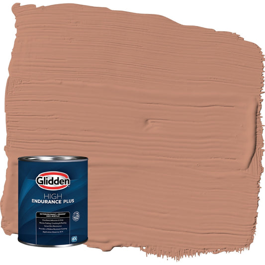 Glidden HEP Terrazzo Tan / Orange Semi-Gloss Exterior Paint with Primer, 1 Quart