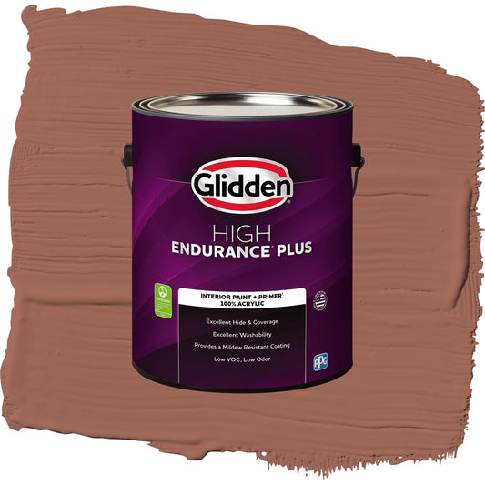 Glidden HEP Apple Brown Betty / Orange, Flat Interior Paint with Primer, 1 Gallon