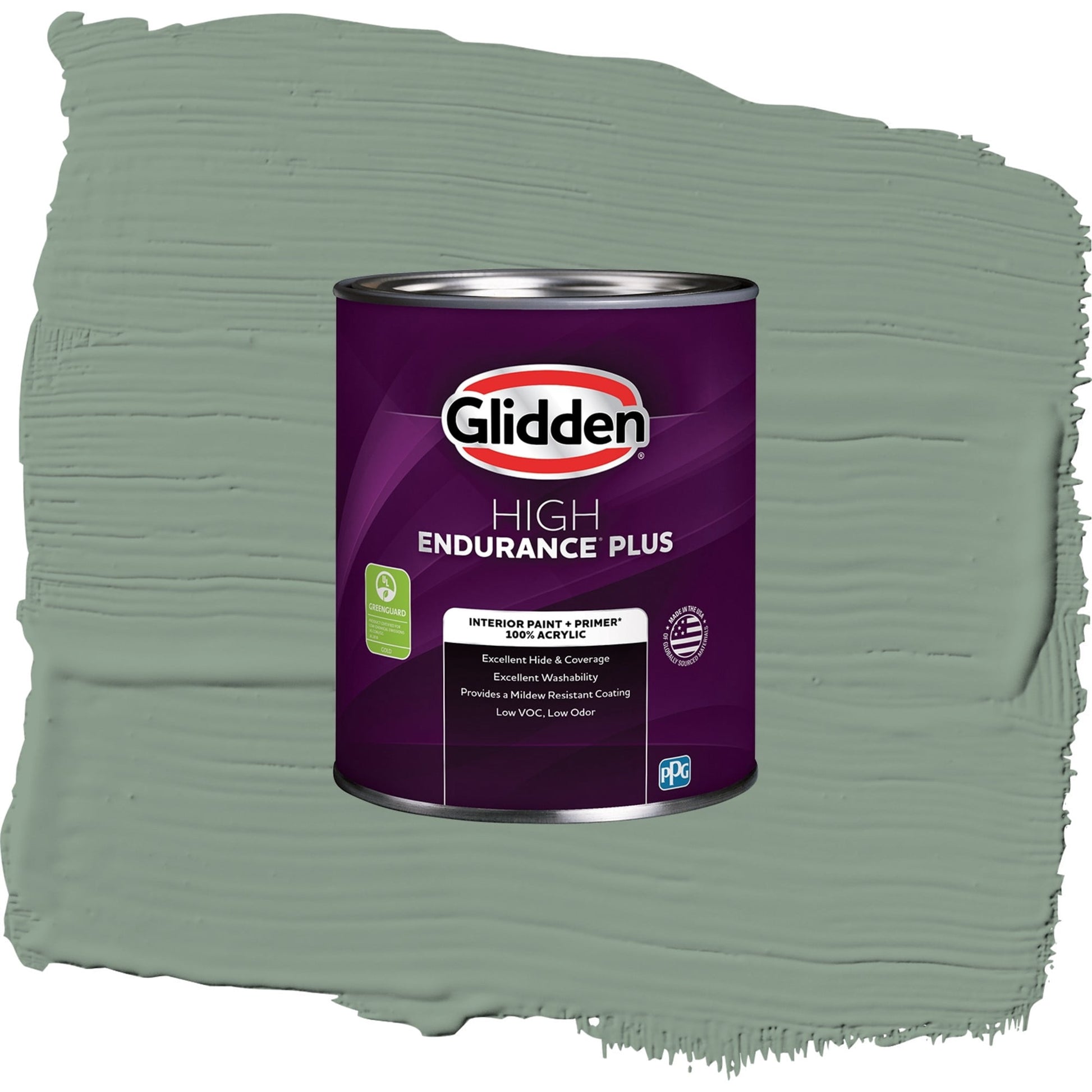 Glidden HEP Birch Forest / Green, Semi-Gloss Interior Paint with Primer, 1 Quart