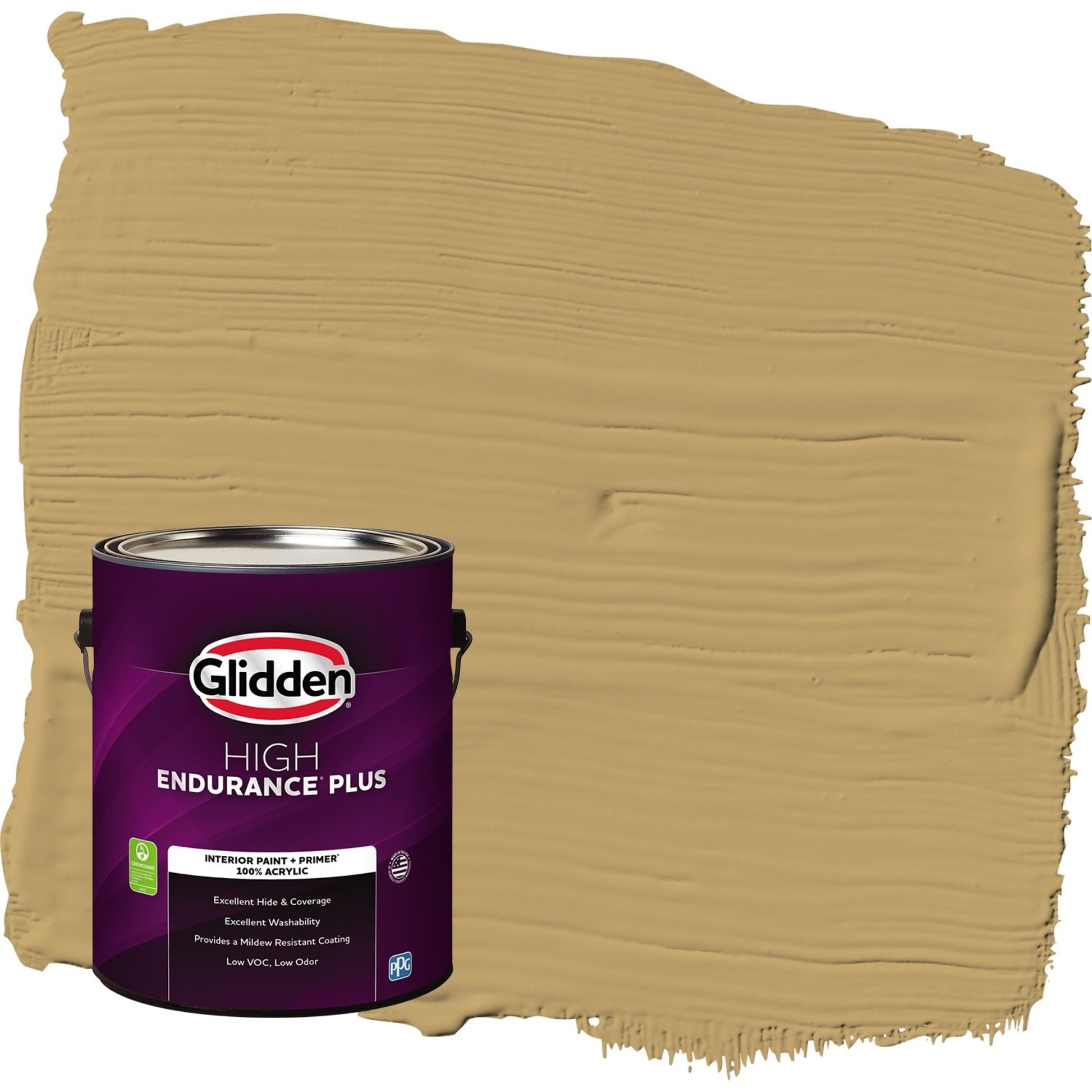 Glidden HEP Buffalo Hide / Pintura Interior Amarilla Mate con Primer, 1 GalÃ³n