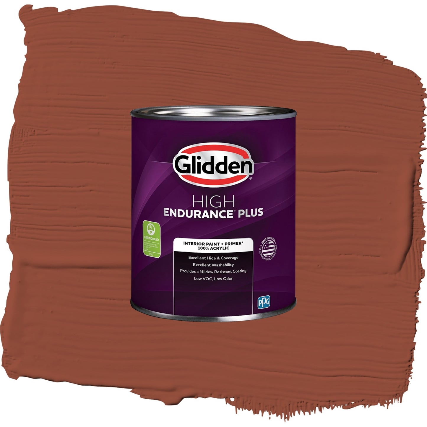 Glidden HEP Burled Redwood / Brown, Semi-Gloss Interior Paint with Primer, 1 Quart