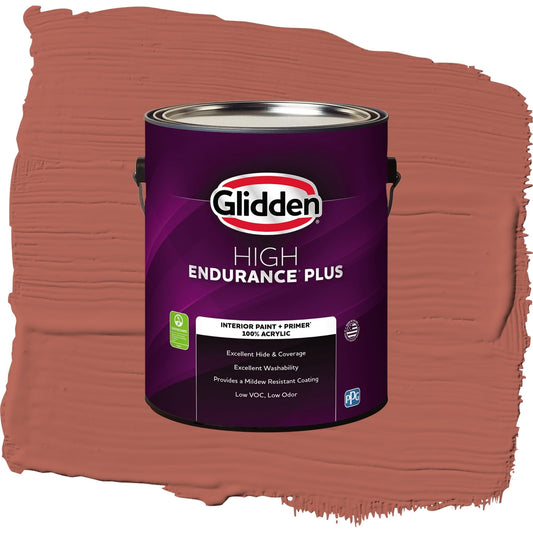 Glidden HEP Cinnabar / Red, Flat Interior Paint with Primer, 1 Gallon