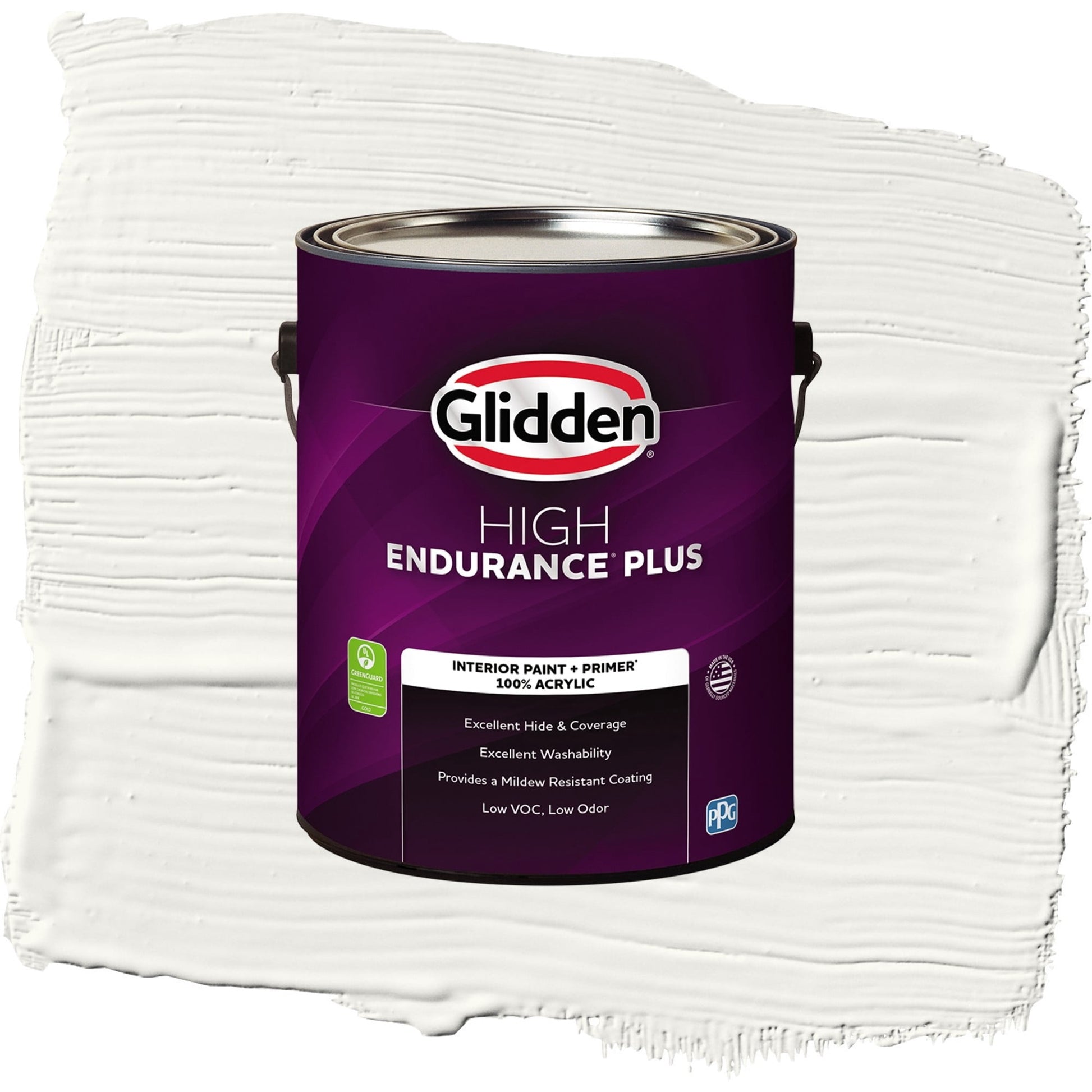 Glidden HEP Commercial White / White Flat Interior Paint with Primer, 1 Gallon