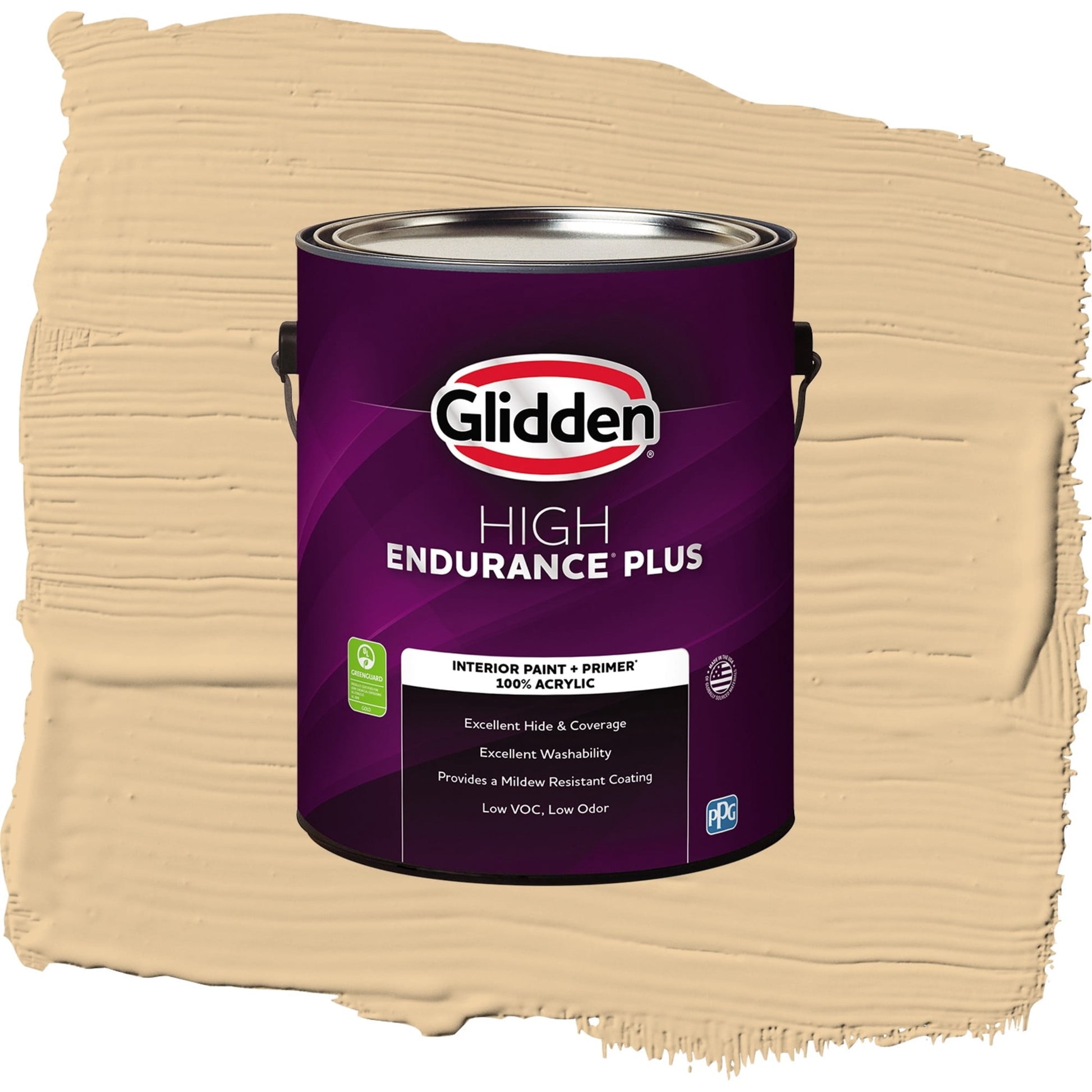 Glidden HEP Faint Fawn / Yellow, Flat Interior Paint with Primer, 1 Gallon