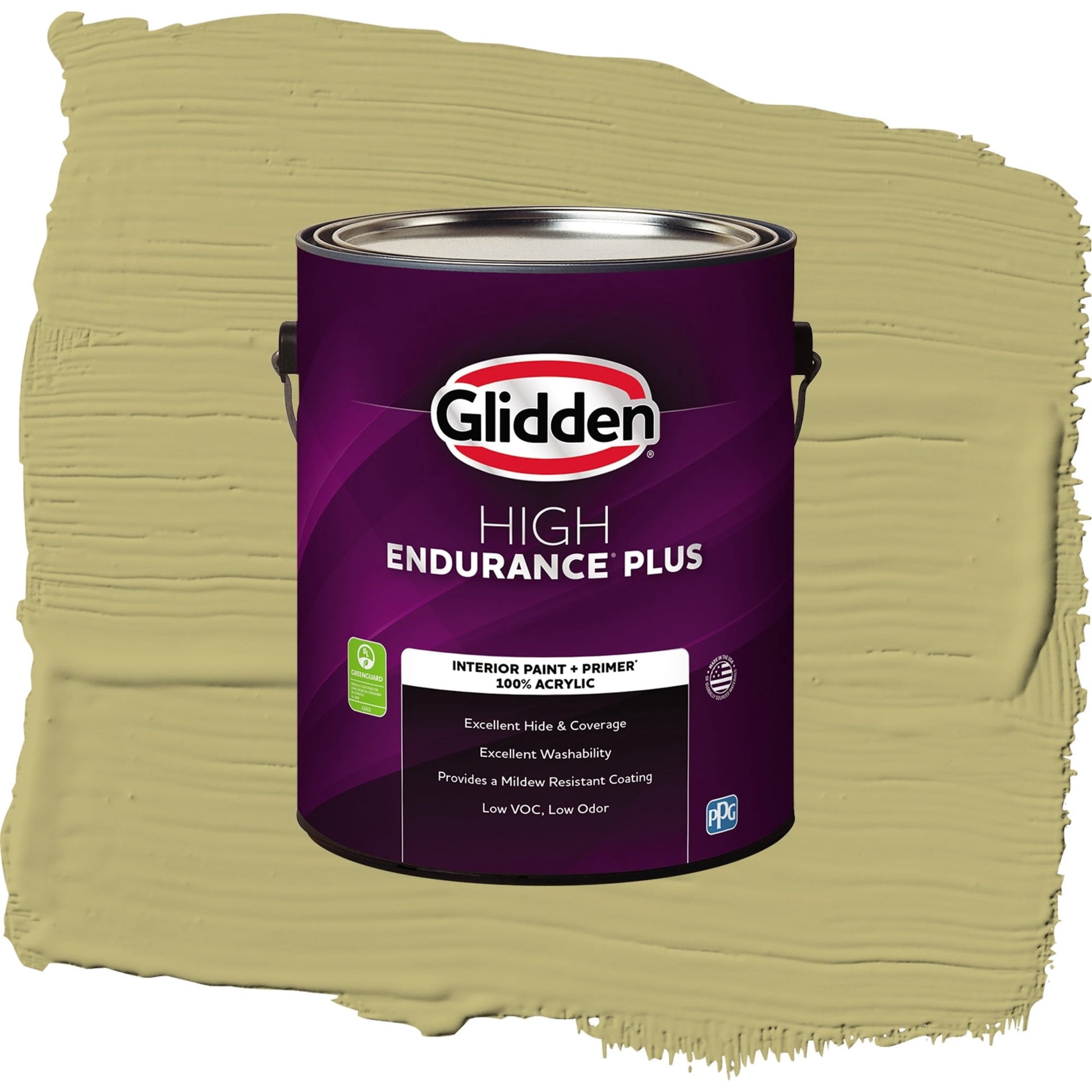 Glidden HEP Gracious Glow / Green, Flat Interior Paint with Primer, 1 Gallon