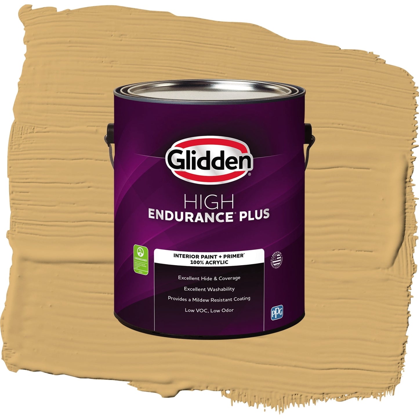 Glidden HEP More Maple / Yellow, Eggshell Interior Paint with Primer, 1 Gallon