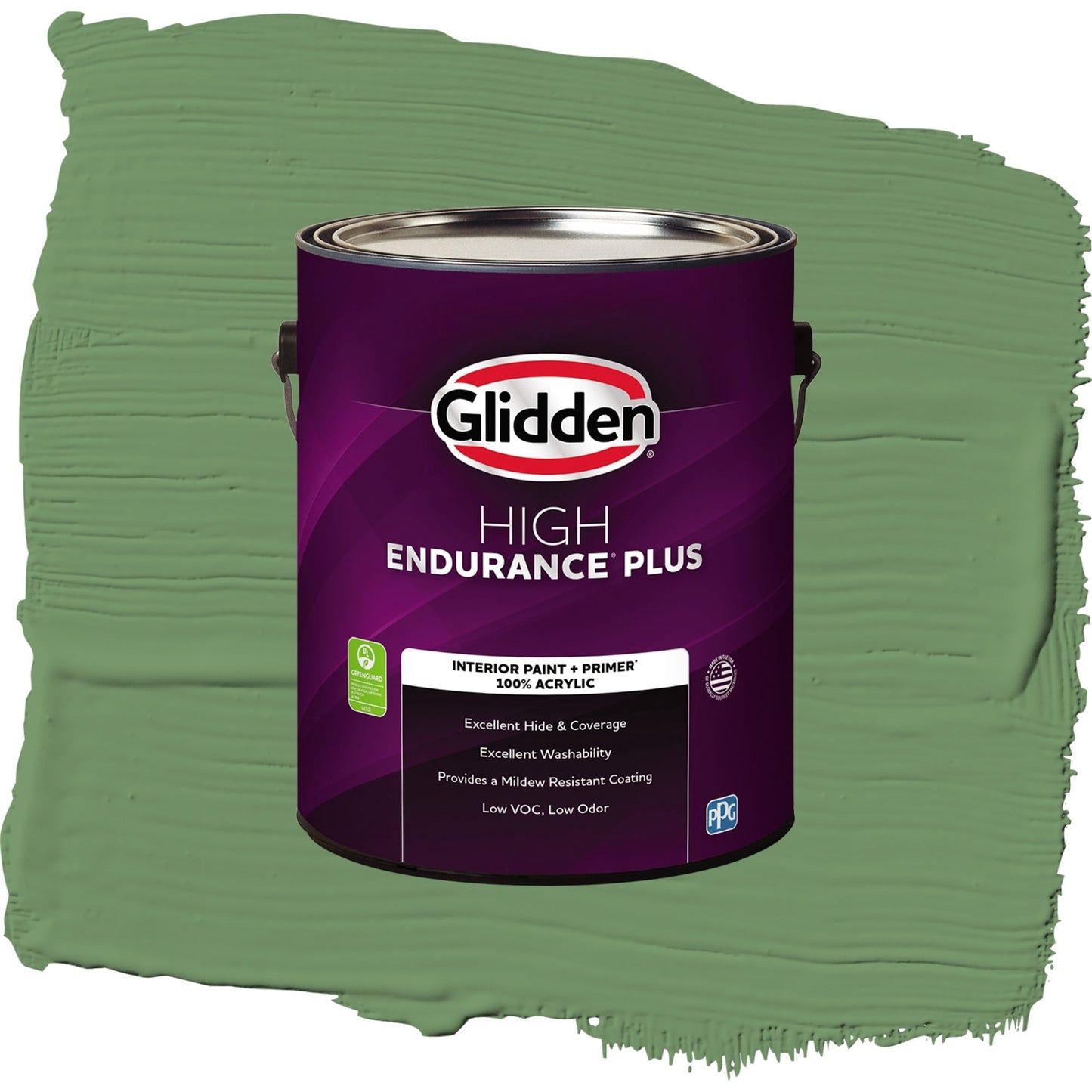 Glidden HEP Moss Ring / Green, Flat Interior Paint with Primer, 1 Gallon