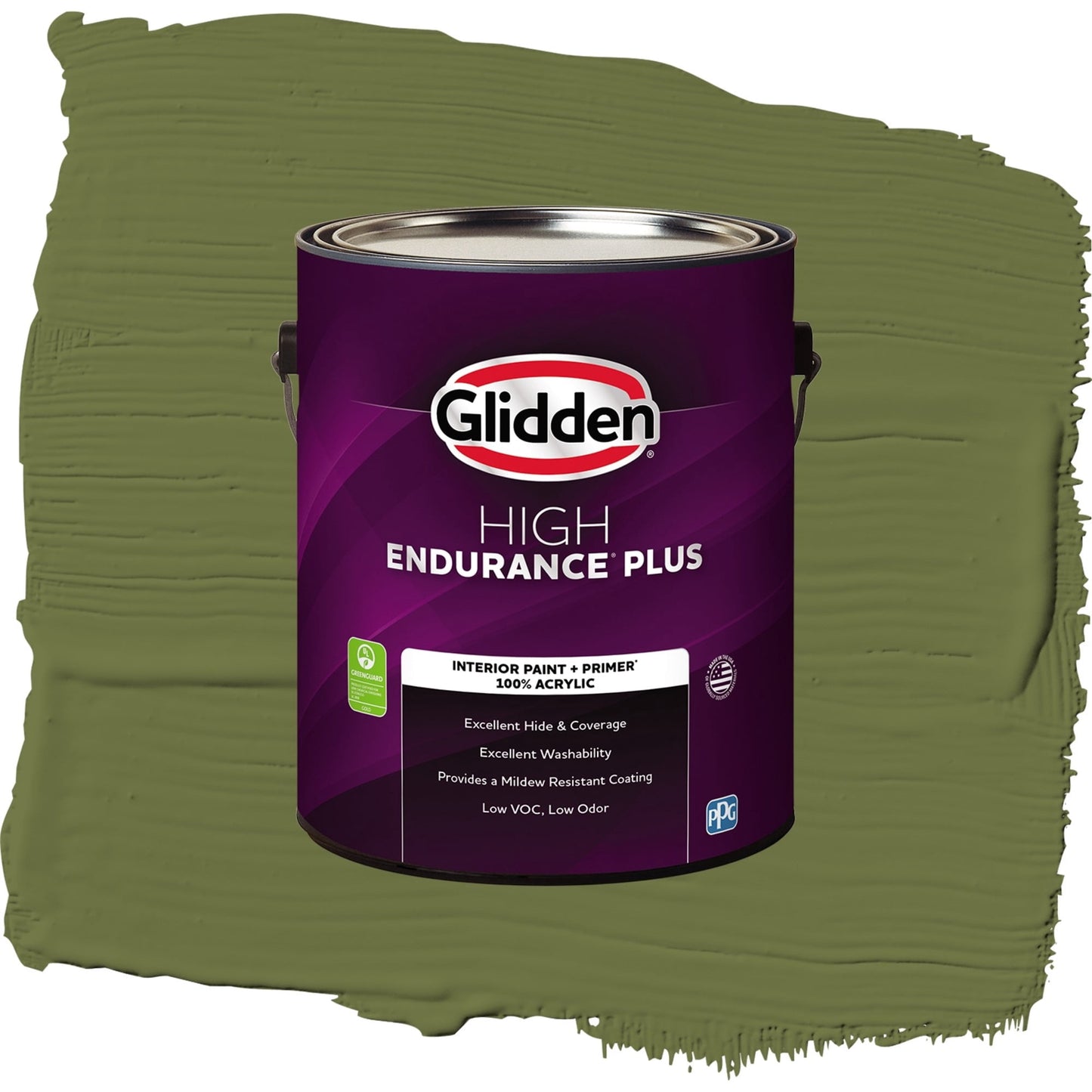 Glidden HEP Oakmoss / Green, Semi-Gloss Interior Paint with Primer, 1 Gallon