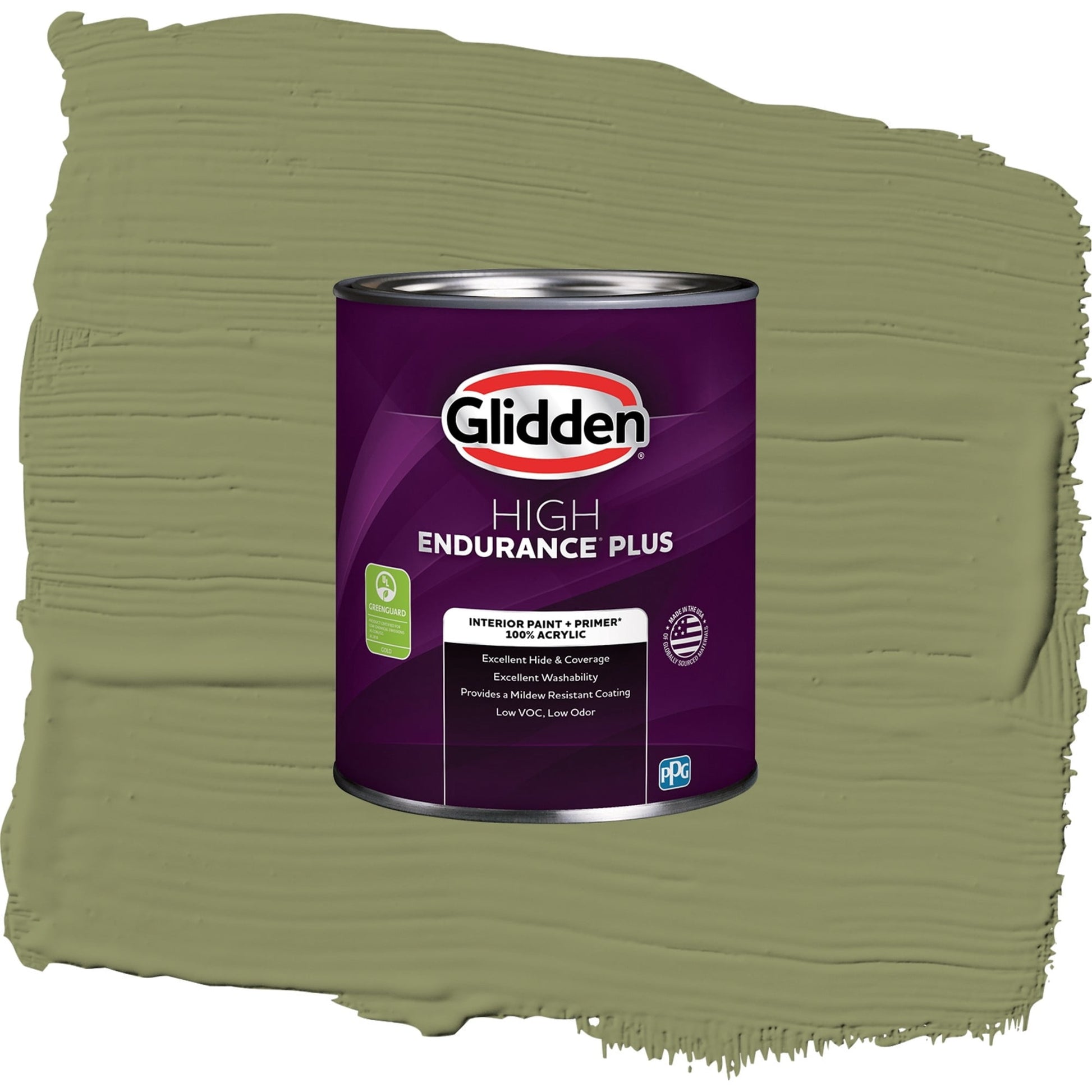Glidden HEP Paid in Full / Green, Eggshell Interior Paint with Primer, 1 Quart