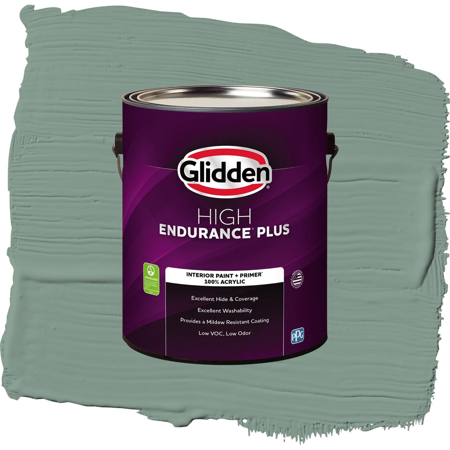 Glidden HEP Paradise Found / Green, Flat Interior Paint with Primer, 1 Gallon