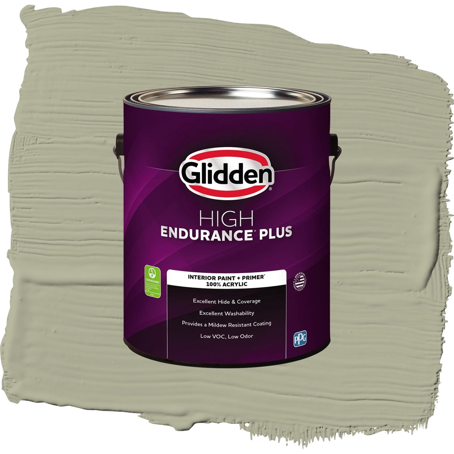 Glidden HEP Photo Gray / Green, Semi-Gloss Interior Paint with Primer, 1 Gallon
