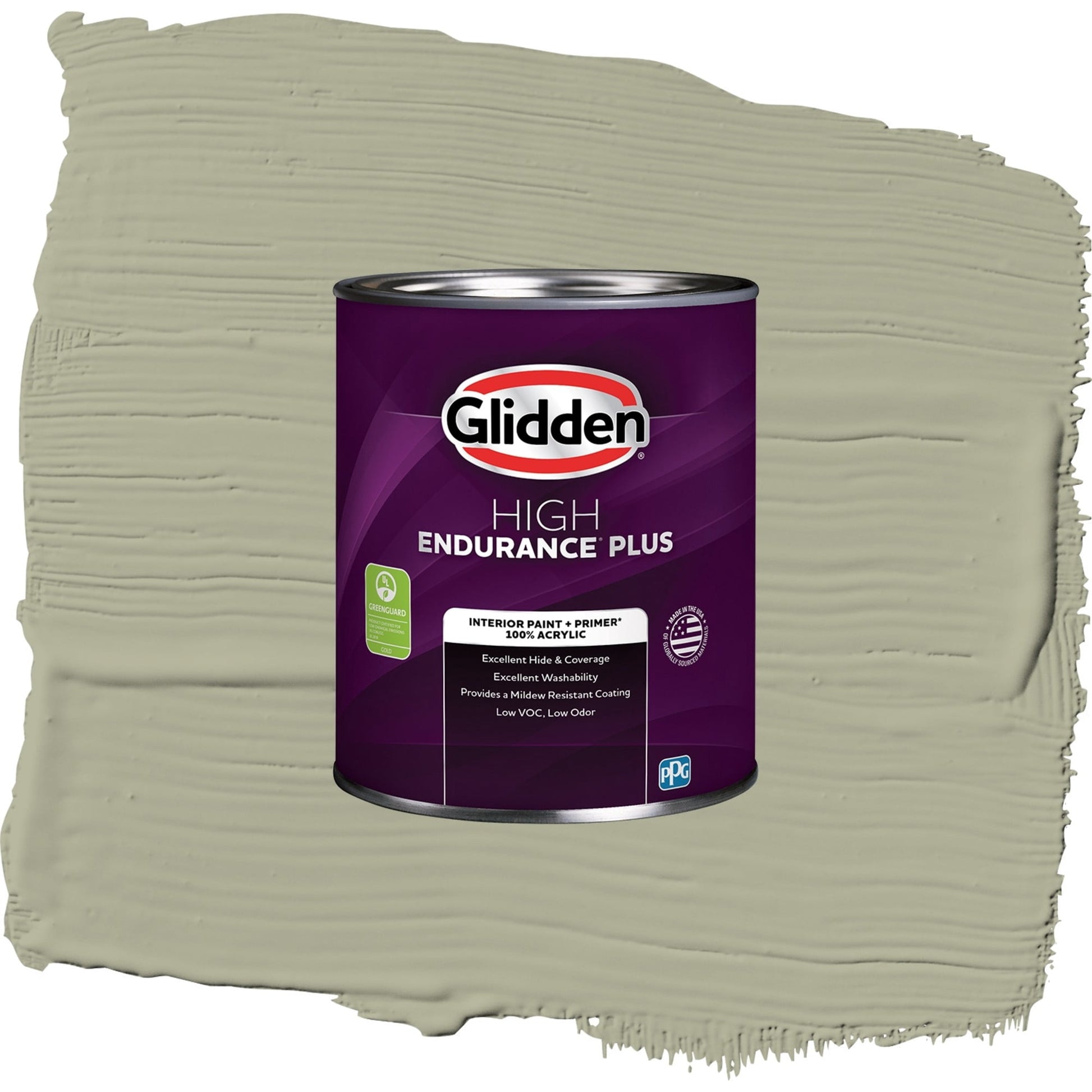 Glidden HEP Photo Gray / Green, Semi-Gloss Interior Paint with Primer, 1 Quart
