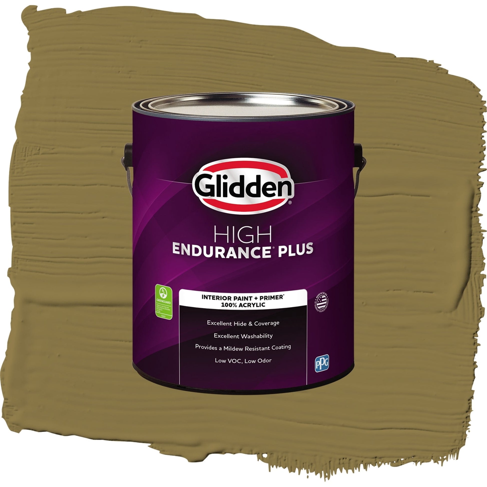 Glidden HEP Pickled Okra / Green, Flat Interior Paint with Primer, 1 Gallon