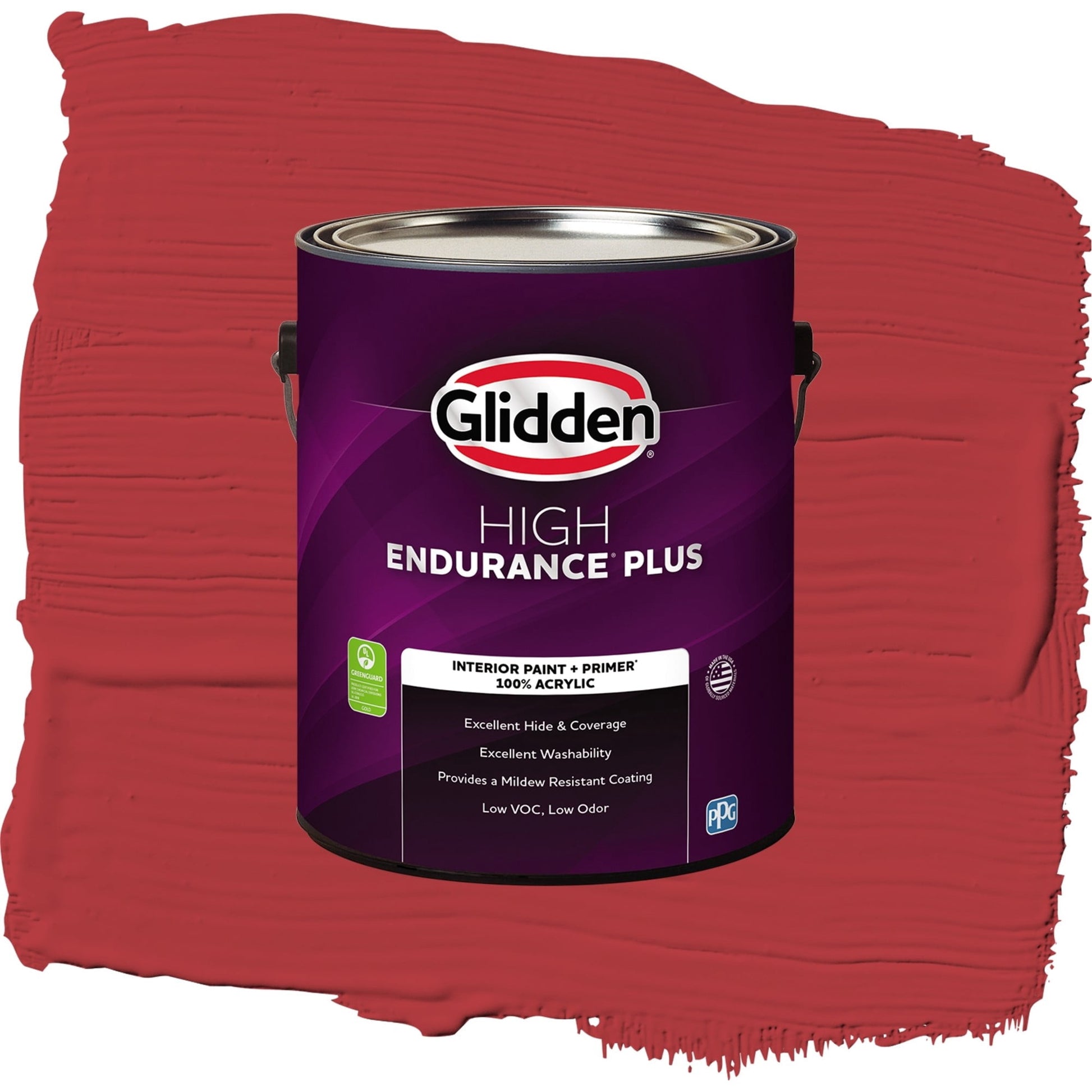 Glidden HEP Red Gumball / Red, Flat Interior Paint with Primer, 1 Gallon