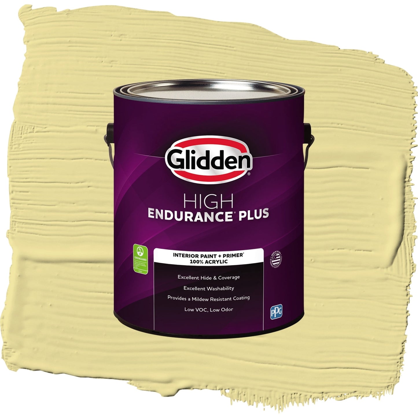 Glidden HEP Subtle Sunshine / Green, Semi-Gloss Interior Paint with Primer, 1 Gallon