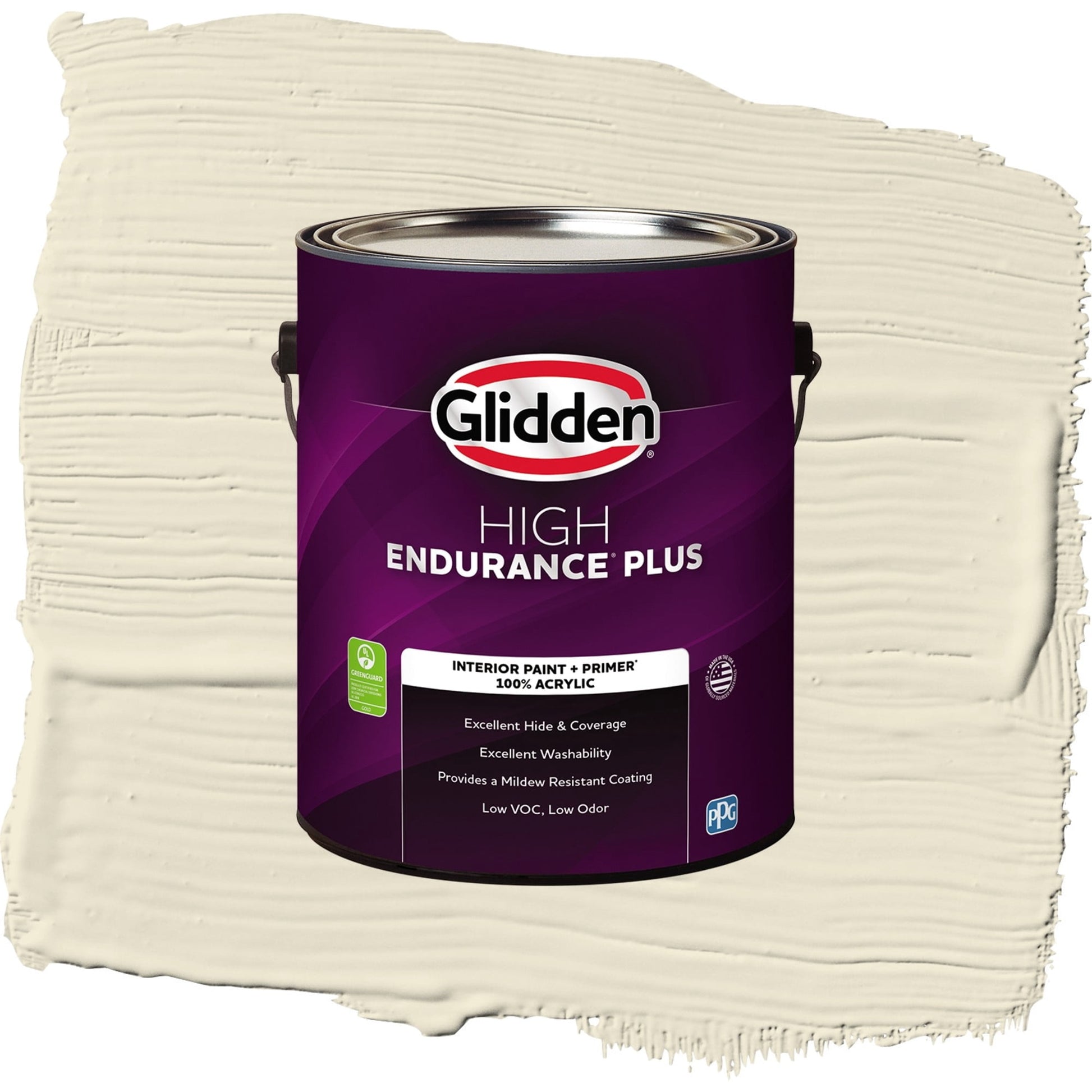 Glidden HEP Vanilla Love / Off-White Flat Interior Paint with Primer, 1 Gallon