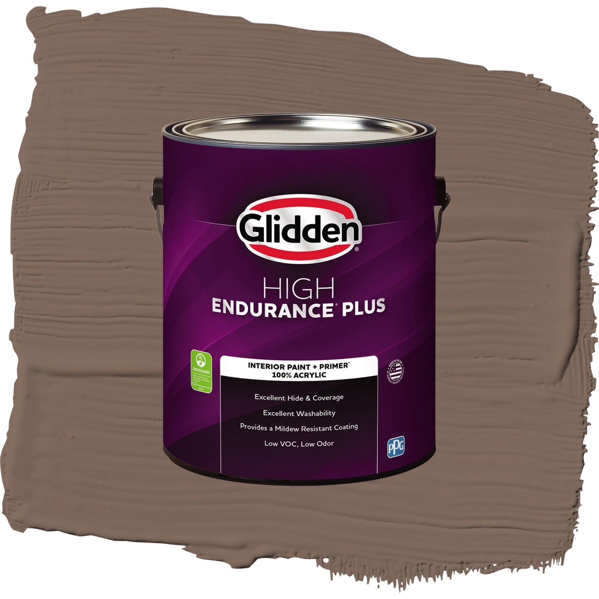 Glidden HEP Warrior / Brown, Flat Interior Paint with Primer, 1 Gallon