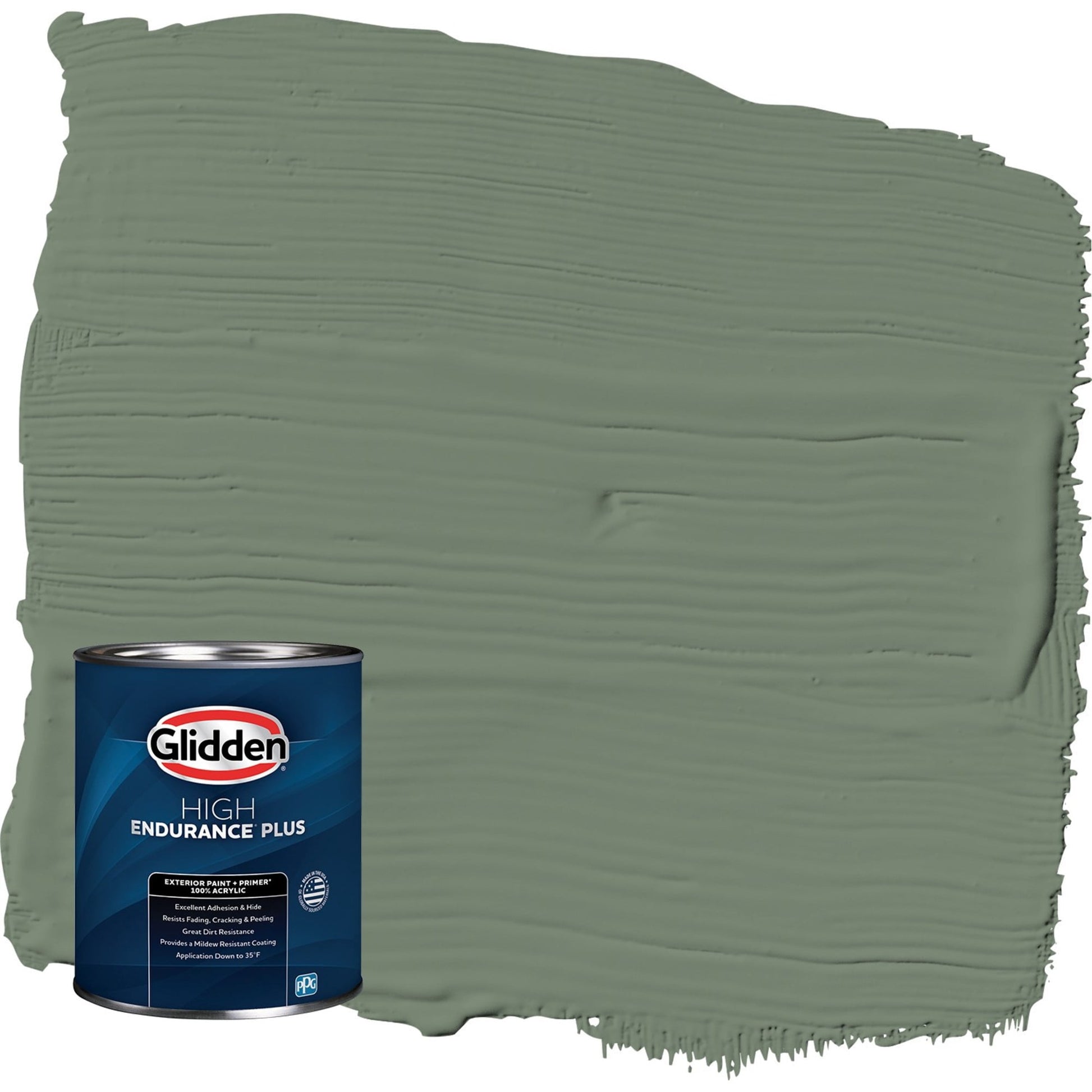 Glidden HEP Lottery Winnings / Green Satin Exterior Paint with Primer, 1 Quart