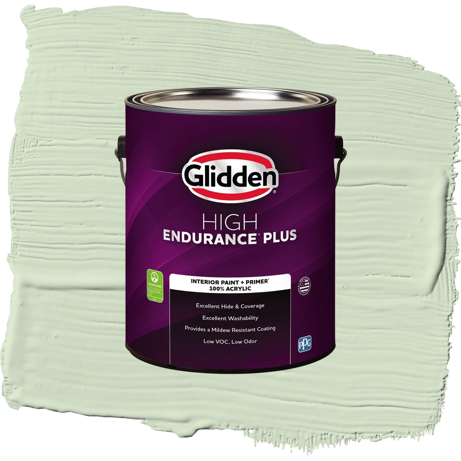 Glidden HEP Pale Moss Green Interior Paint + Primer Flat , 1 Gallon