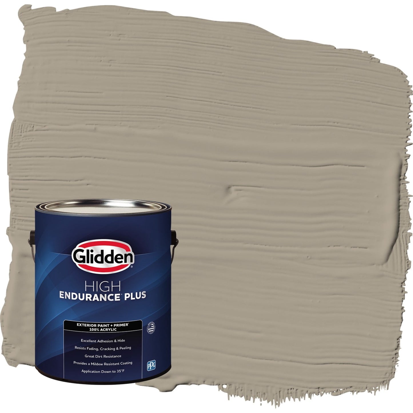 Glidden HEP Stonehenge Greige / Gray Flat Exterior Paint with Primer, 1 Gallon