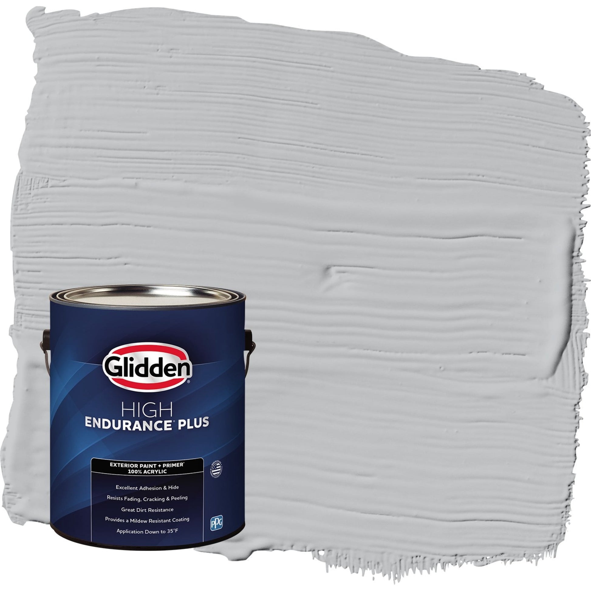 Glidden HEP Whirlwind / Gray Flat Exterior Paint with Primer, 1 Gallon