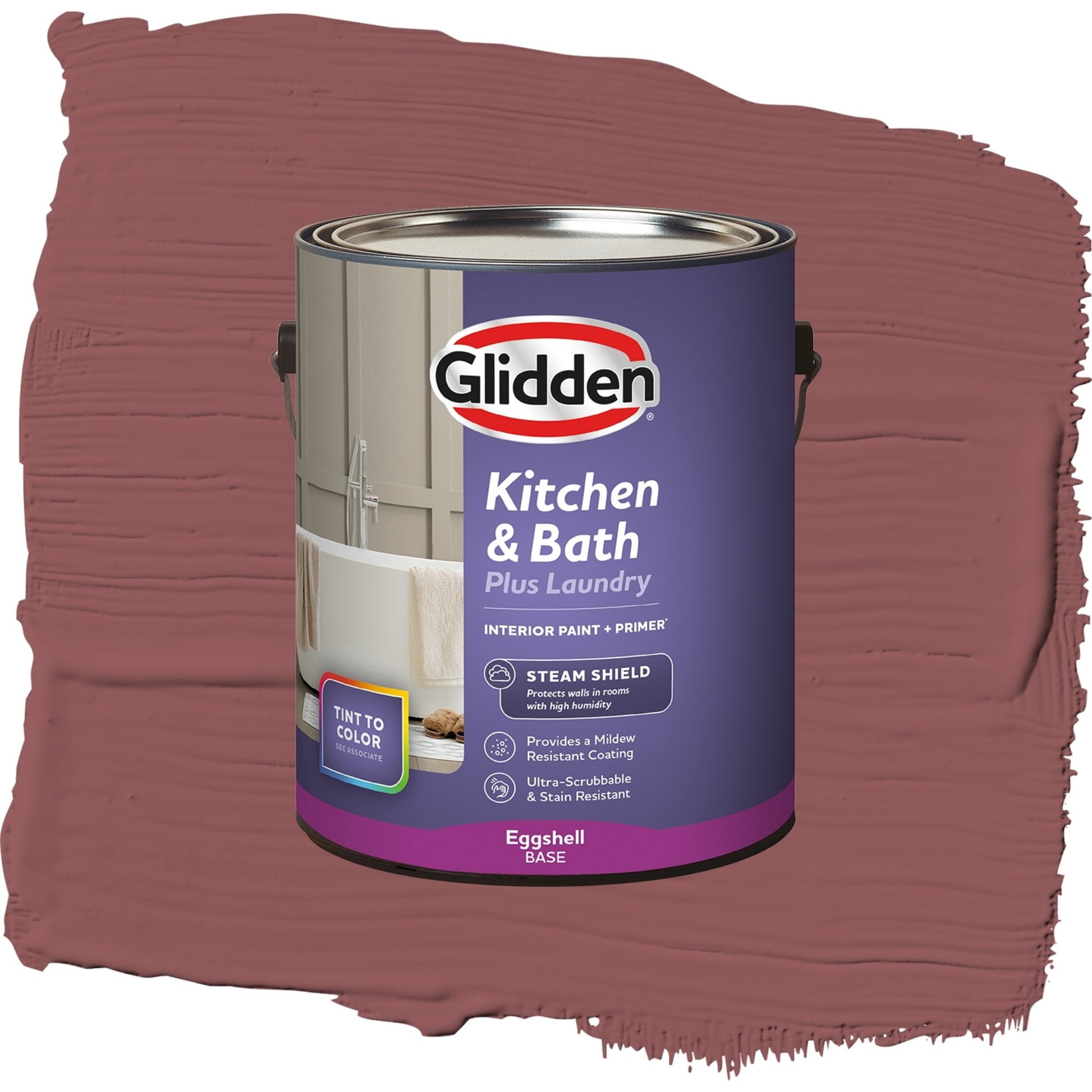 Glidden Glidden Kitchen Bath and Laundry Barn Door / Red, Eggshell Interior Paint with Primer, 1 Gallon