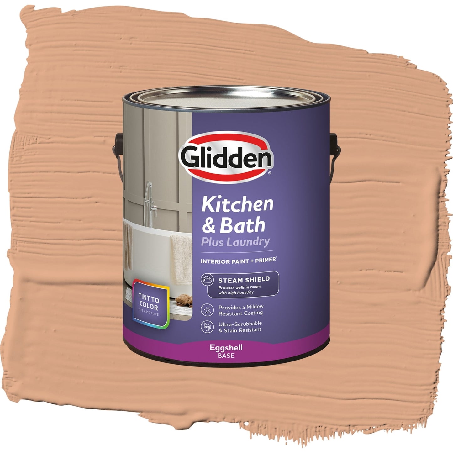 Glidden Glidden Kitchen Bath and Laundry Clay Fire / Orange, Eggshell Interior Paint with Primer, 1 Gallon