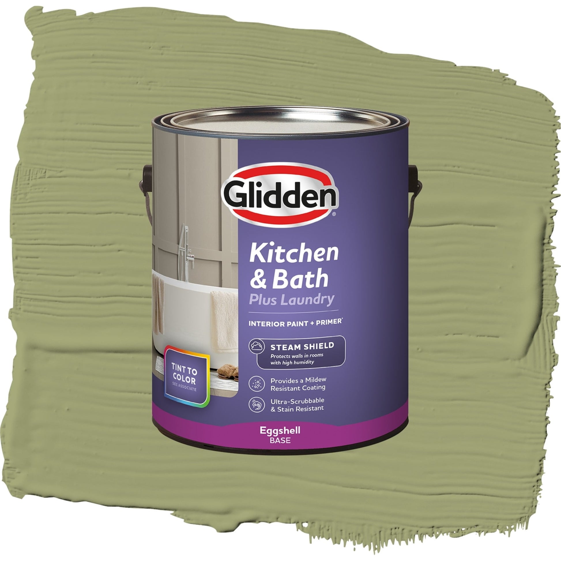 Glidden Glidden Kitchen Bath and Laundry Dill / Green, Eggshell Interior Paint with Primer, 1 Gallon