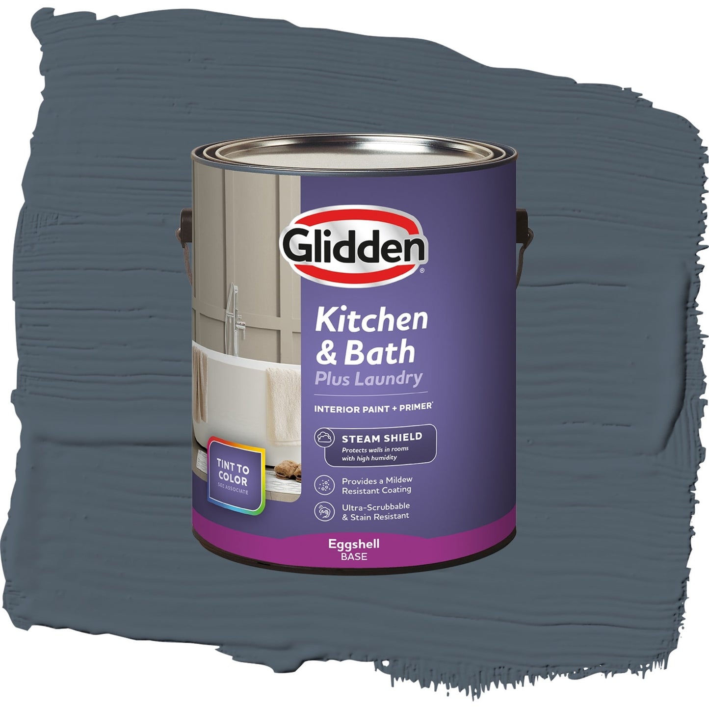 Glidden Glidden Kitchen Bath and Laundry Goblin / Gray, Eggshell Interior Paint with Primer, 1 Gallon
