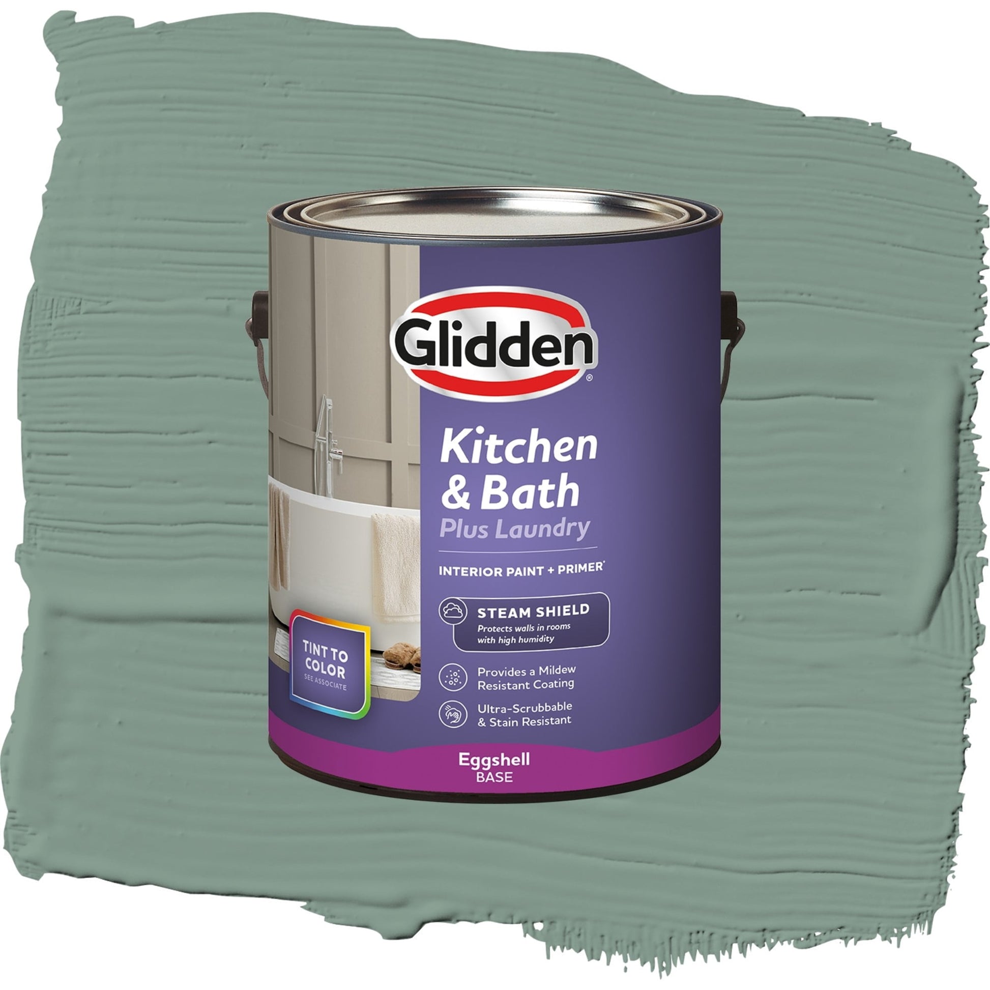 Glidden Glidden Kitchen Bath and Laundry Paradise Found / Blue, Eggshell Interior Paint with Primer, 1 Gallon