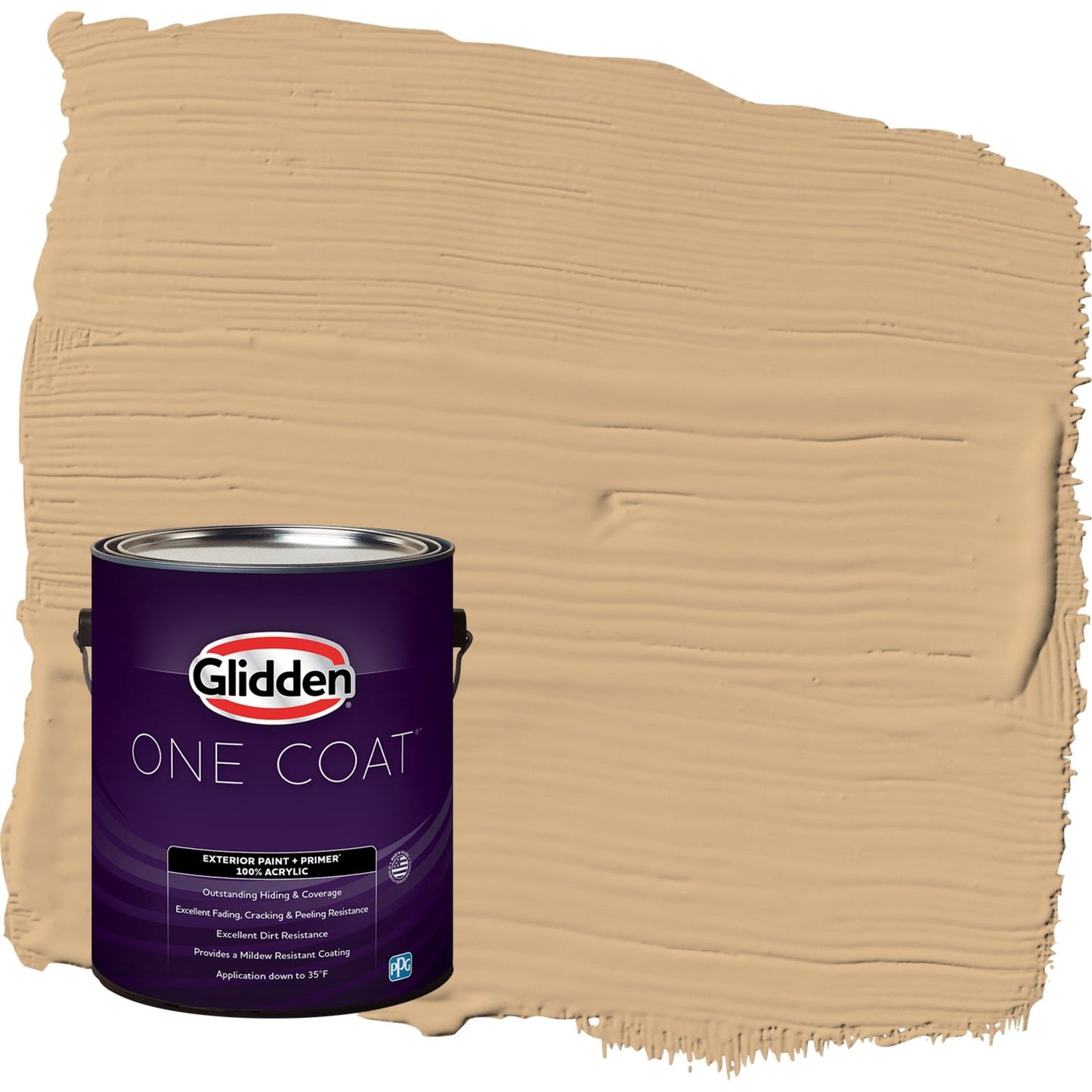 Glidden One Coat Cracker Bitz / Beige Semi-Gloss Exterior Paint with Primer, 1 Gallon