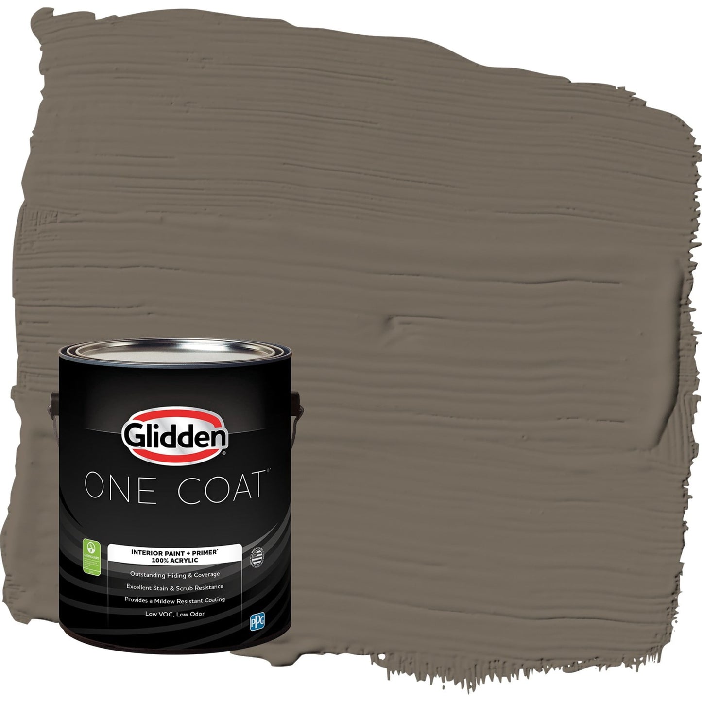 Glidden One Coat Granite / Brown Semi-Gloss Interior Paint with Primer, 1 Gallon