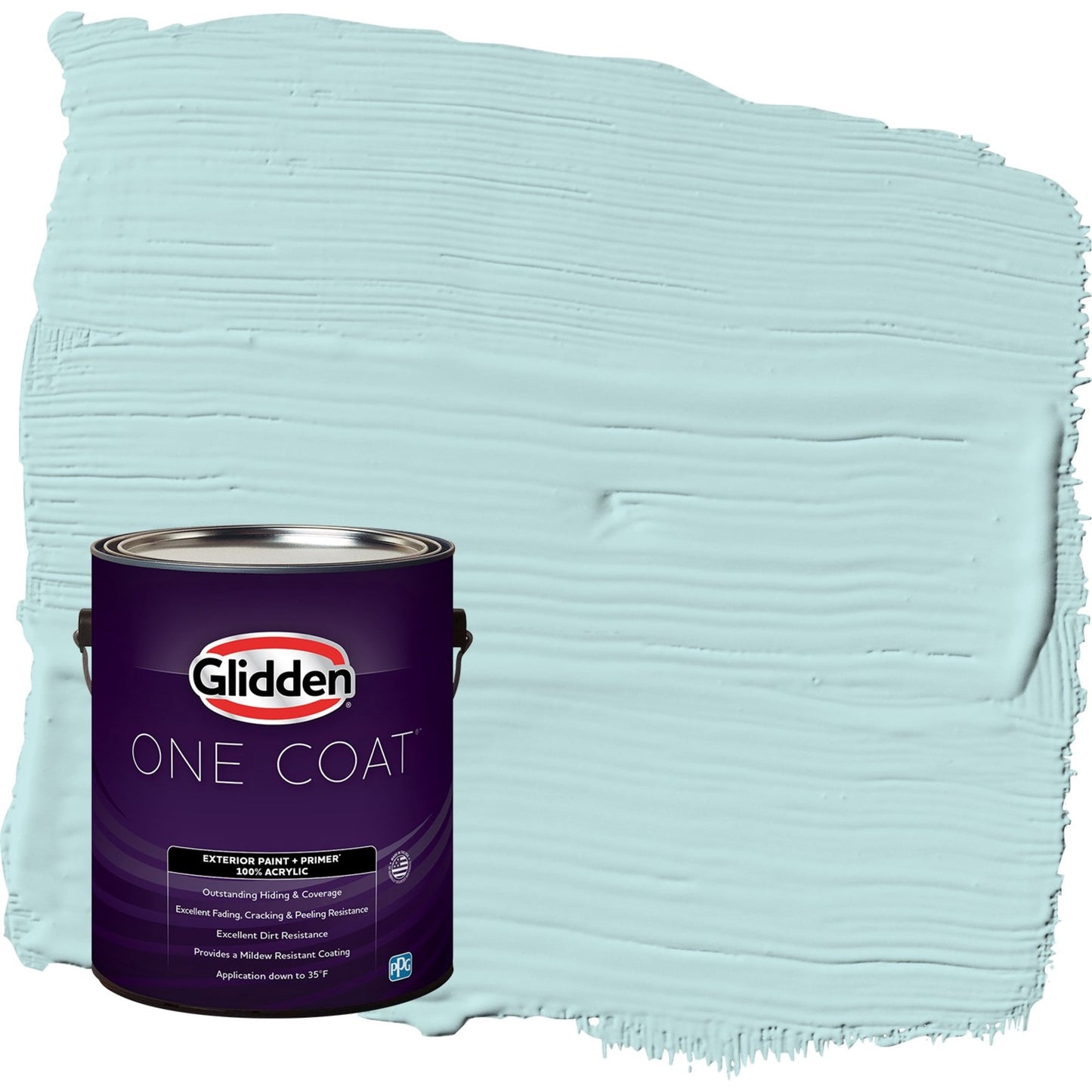Glidden One Coat Misty Aqua / Blue Semi-Gloss Exterior Paint with Primer, 1 Gallon