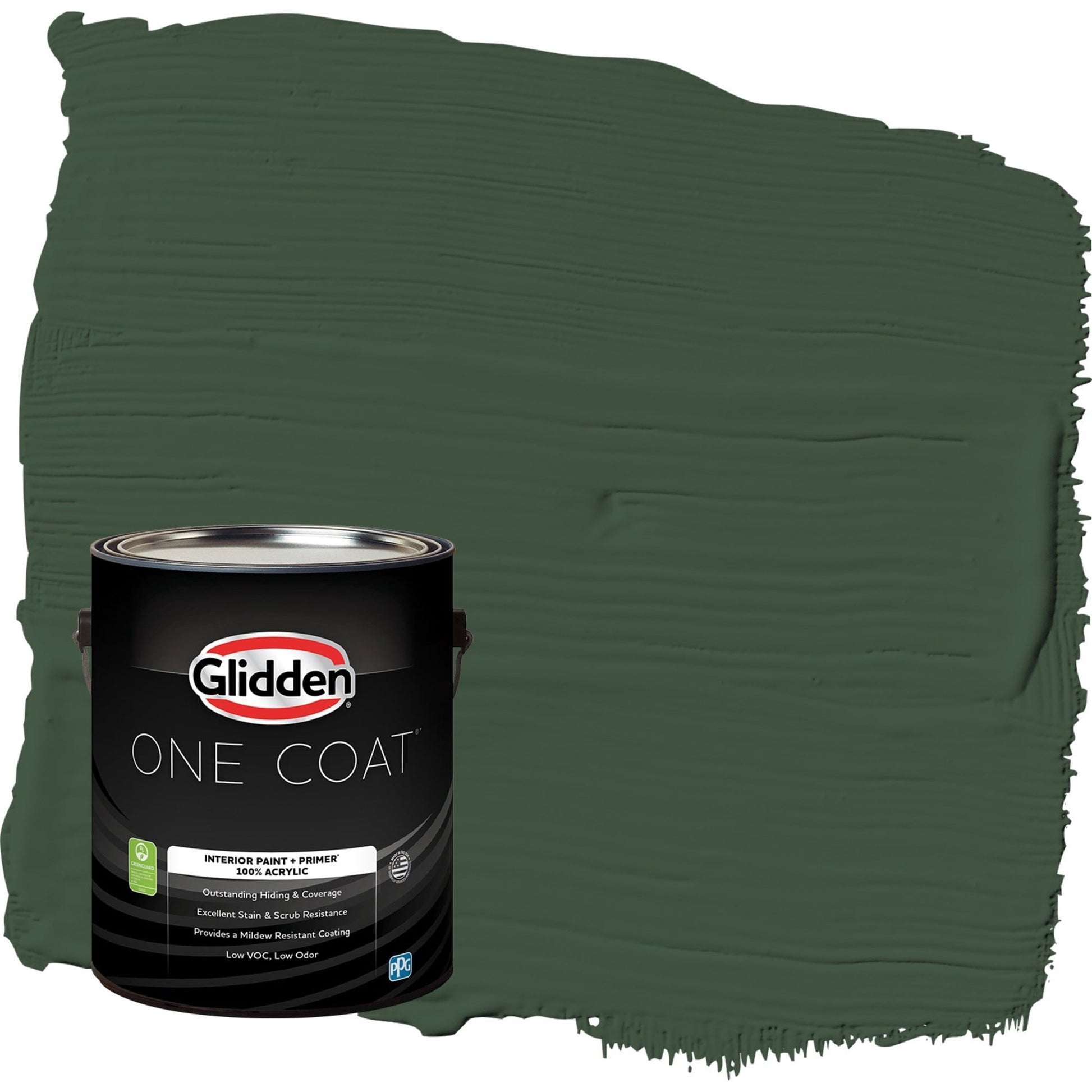 Glidden One Coat Pine Forest / Green Semi-Gloss Interior Paint with Primer, 1 Gallon