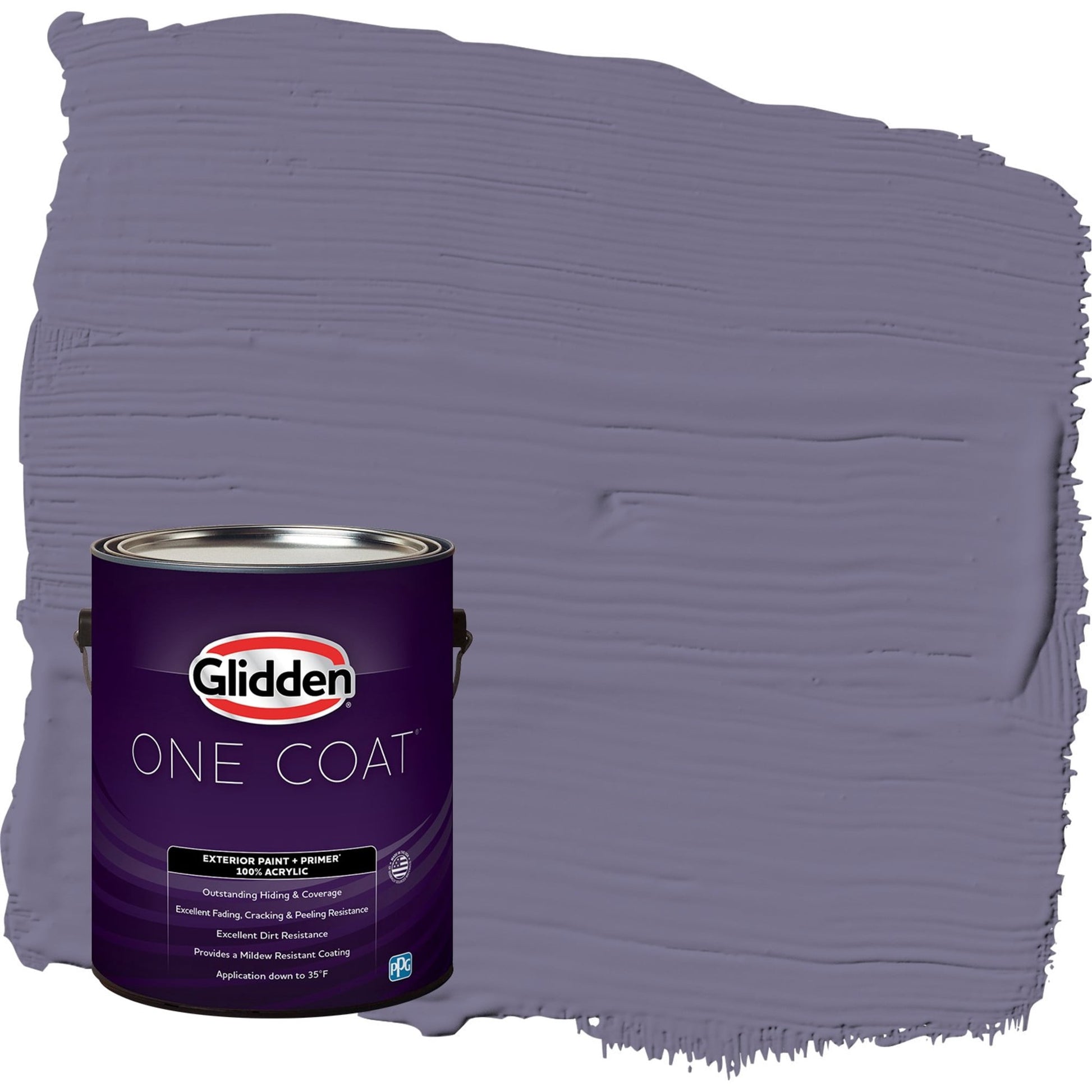Glidden One Coat Plum Shade / Purple Semi-Gloss Exterior Paint with Primer, 1 Gallon