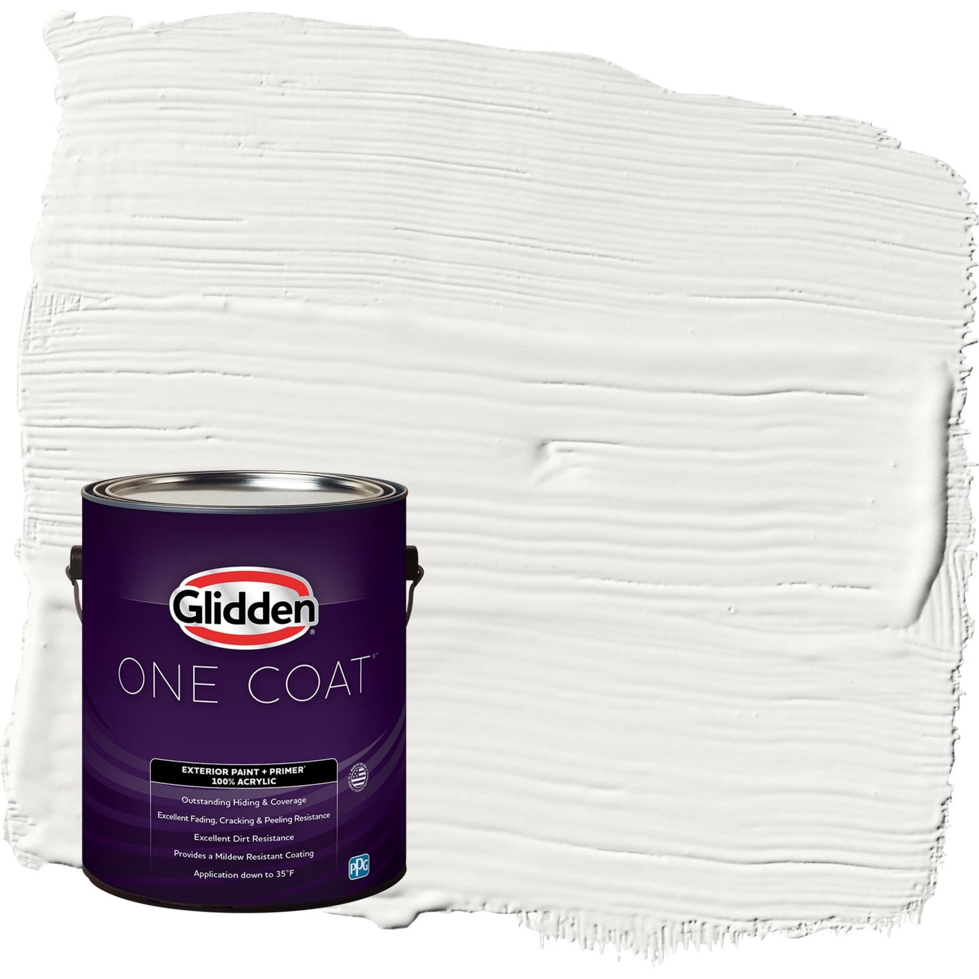 Glidden One Coat Silver Feather / Beige Semi-Gloss Exterior Paint with Primer, 1 Gallon