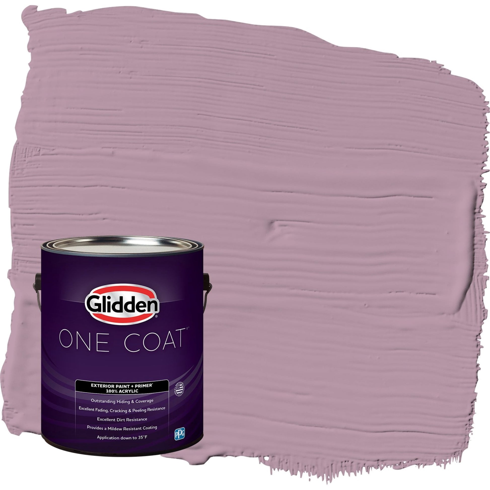 Glidden One Coat Ashberry / Purple Flat Exterior Paint with Primer, 1 Gallon