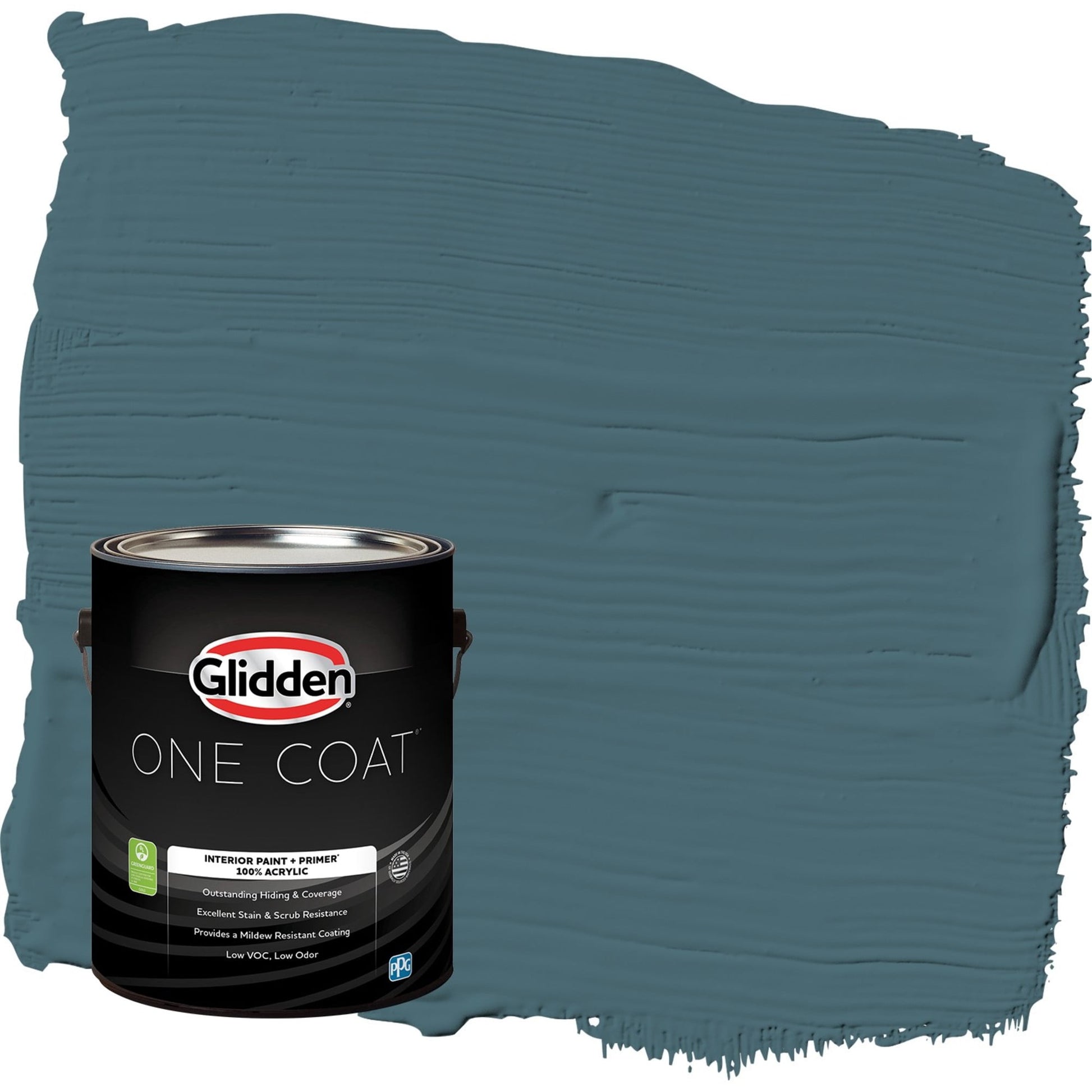 Glidden One Coat Azalea Leaf / Blue Flat Interior Paint with Primer, 1 Gallon