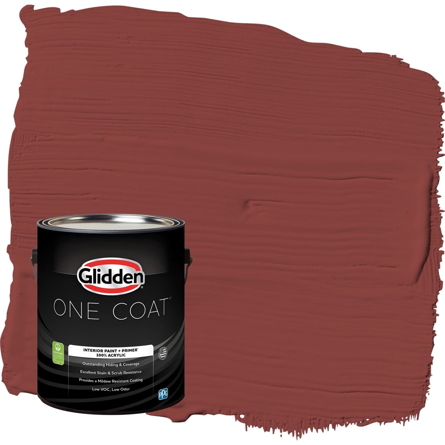 Glidden One Coat Brick Dust / Red Flat Interior Paint with Primer, 1 Gallon