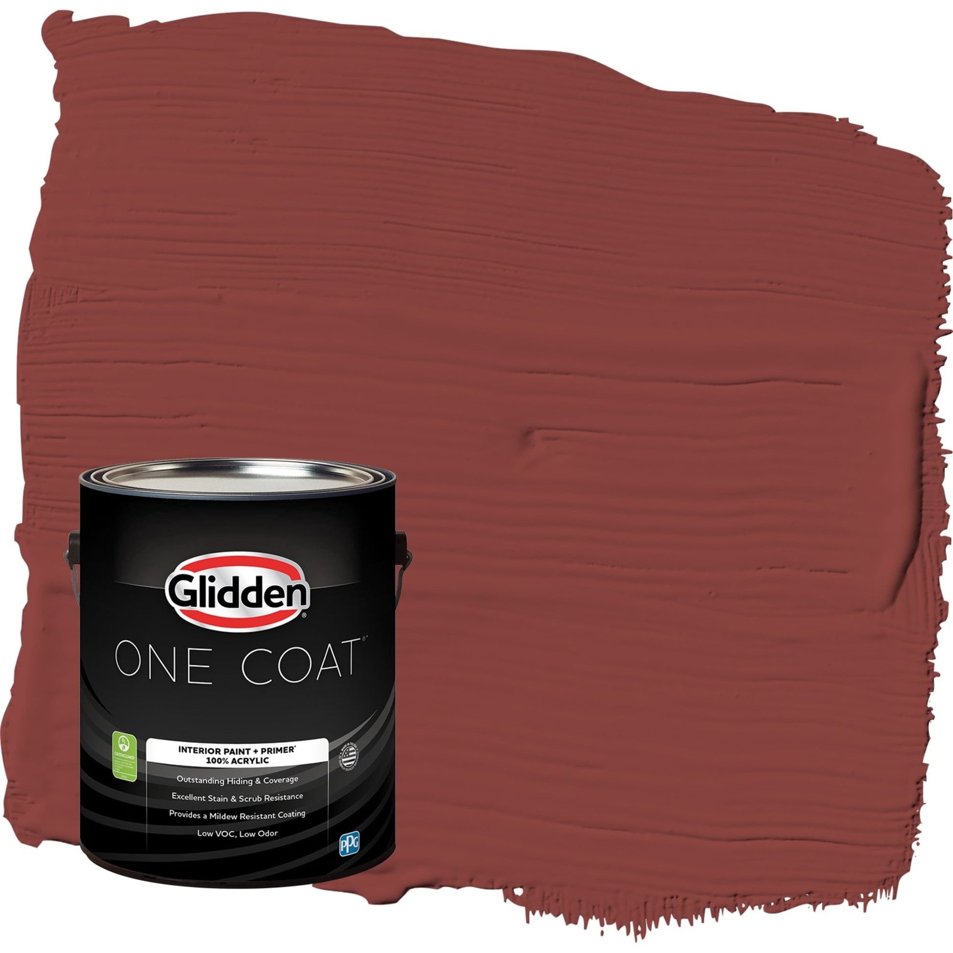 Glidden One Coat Brick Dust / Red Flat Interior Paint with Primer, 1 Gallon
