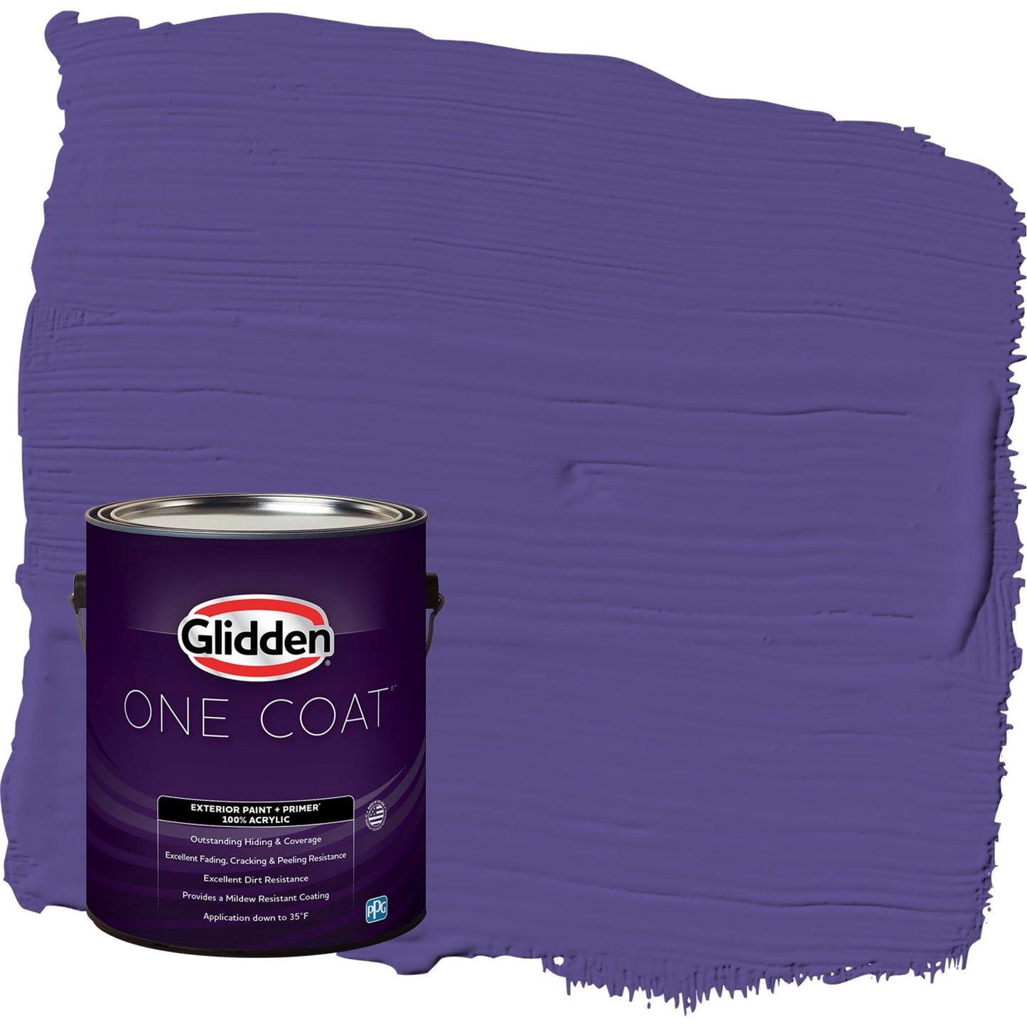 Glidden One Coat Eggplant / Purple Satin Exterior Paint with Primer, 1 Gallon